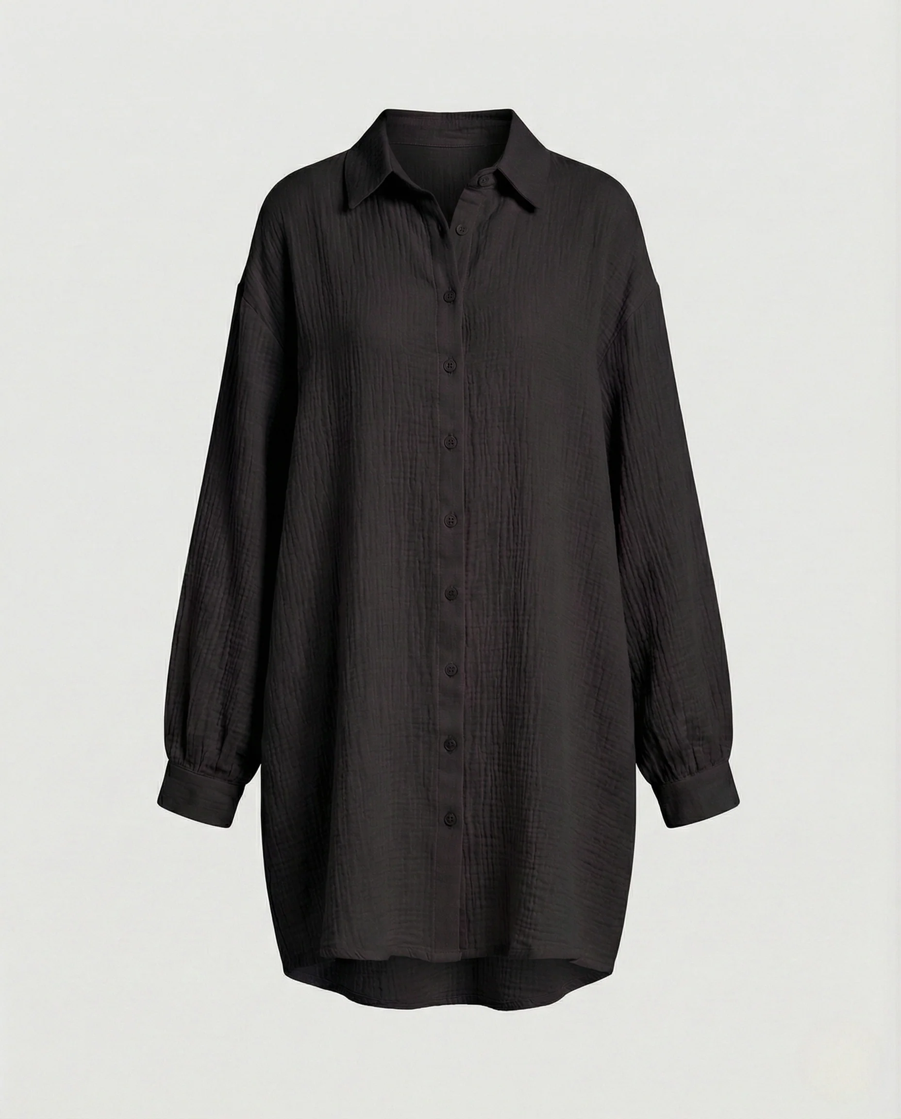 Freizeitkleid Damen Hemdblusenkleid Musselin - Image 9