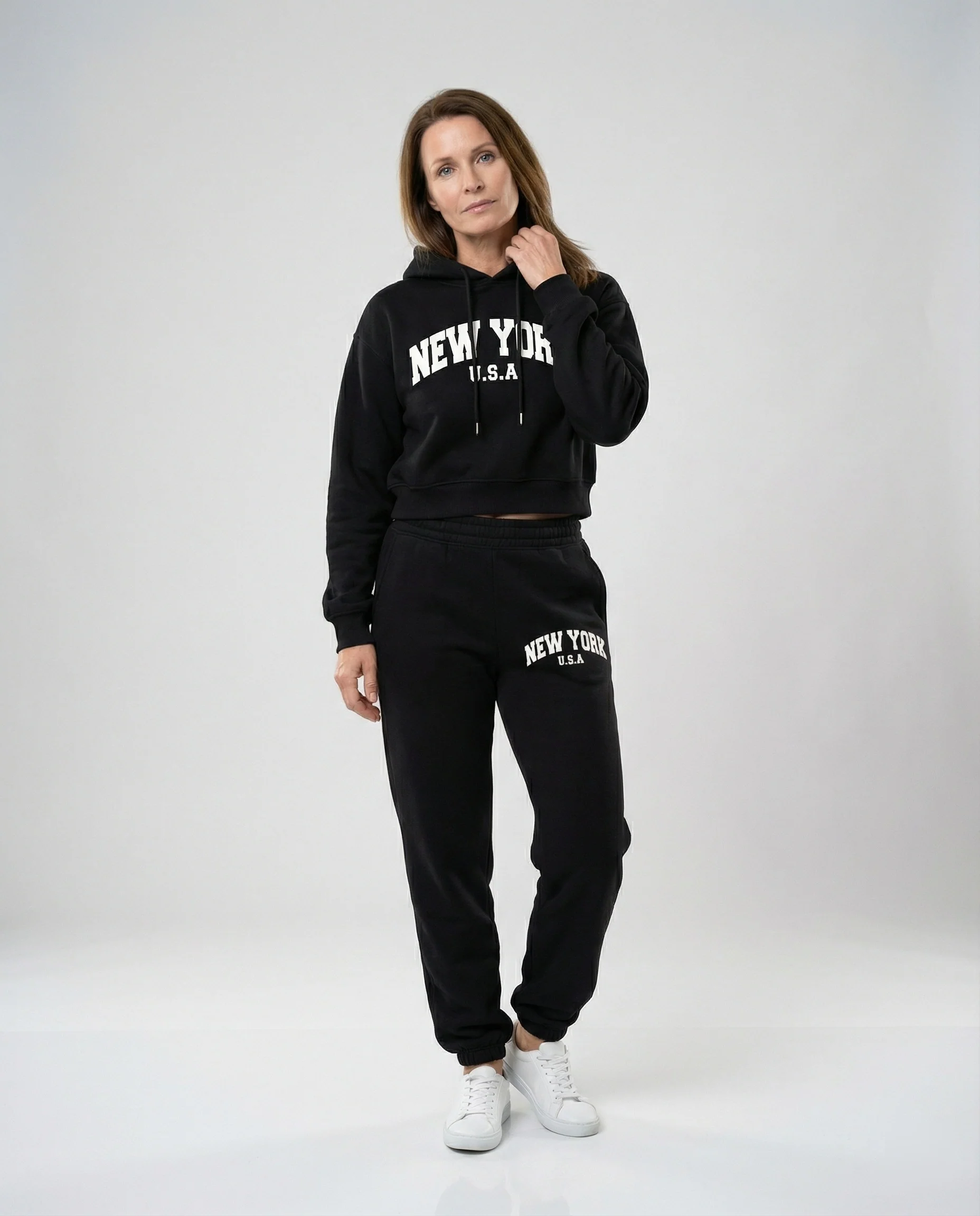 Damen Sweatshirt Set mit College Print - Image 6