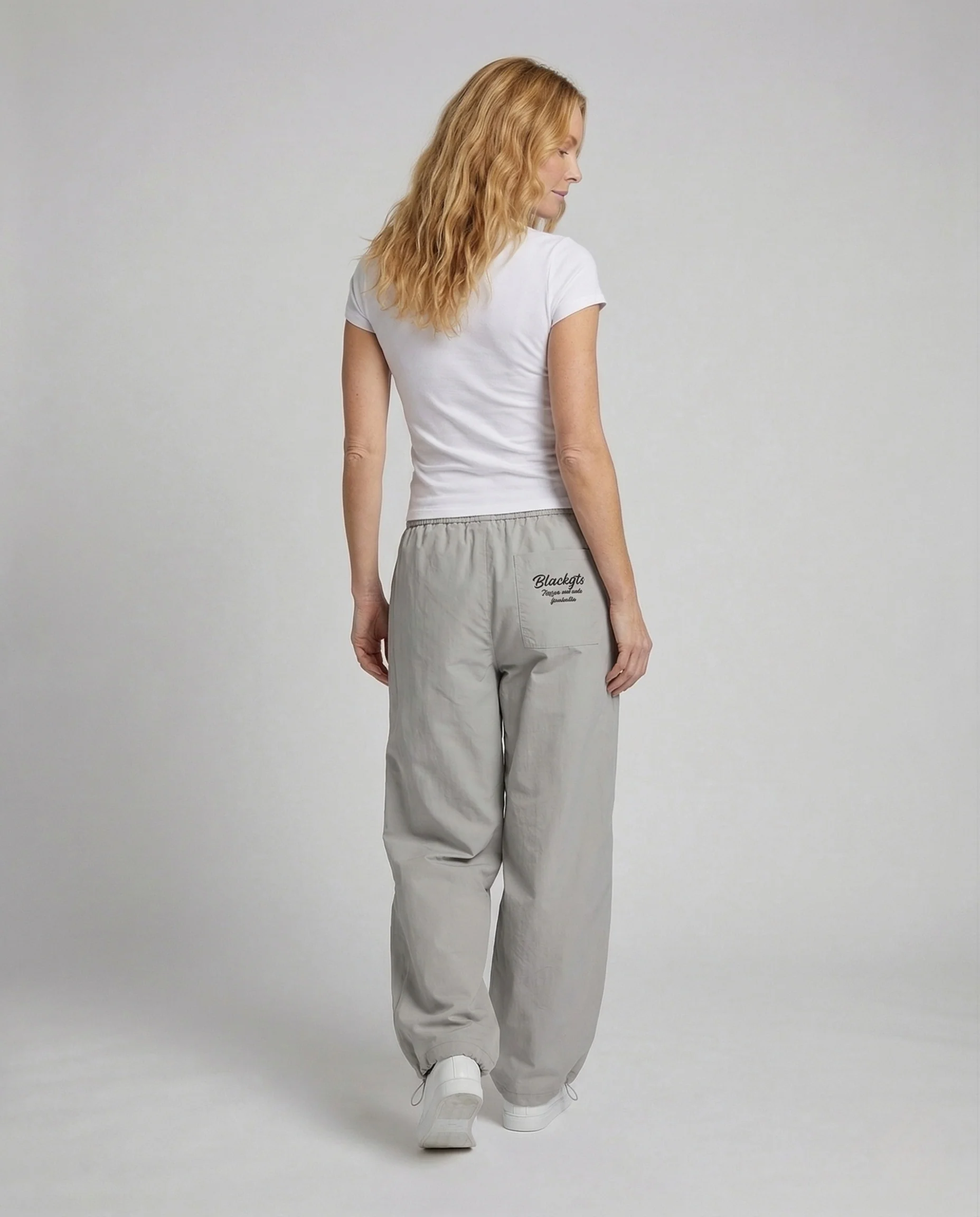Damen Baggy Hose Weit mit Elastischem Bund - Image 4