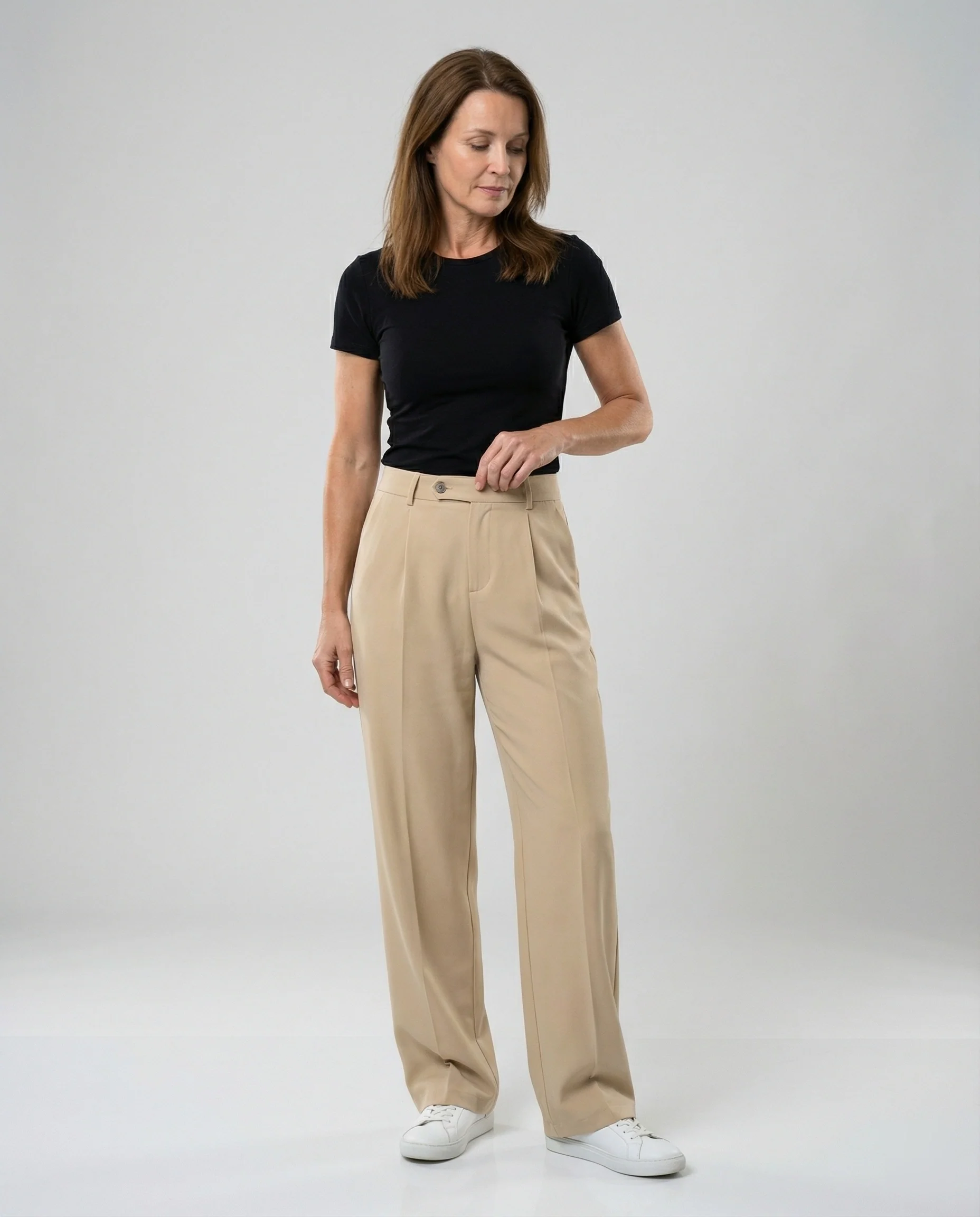 Freizeitkleidung Damen Bundfaltenhose Weit - Image 7