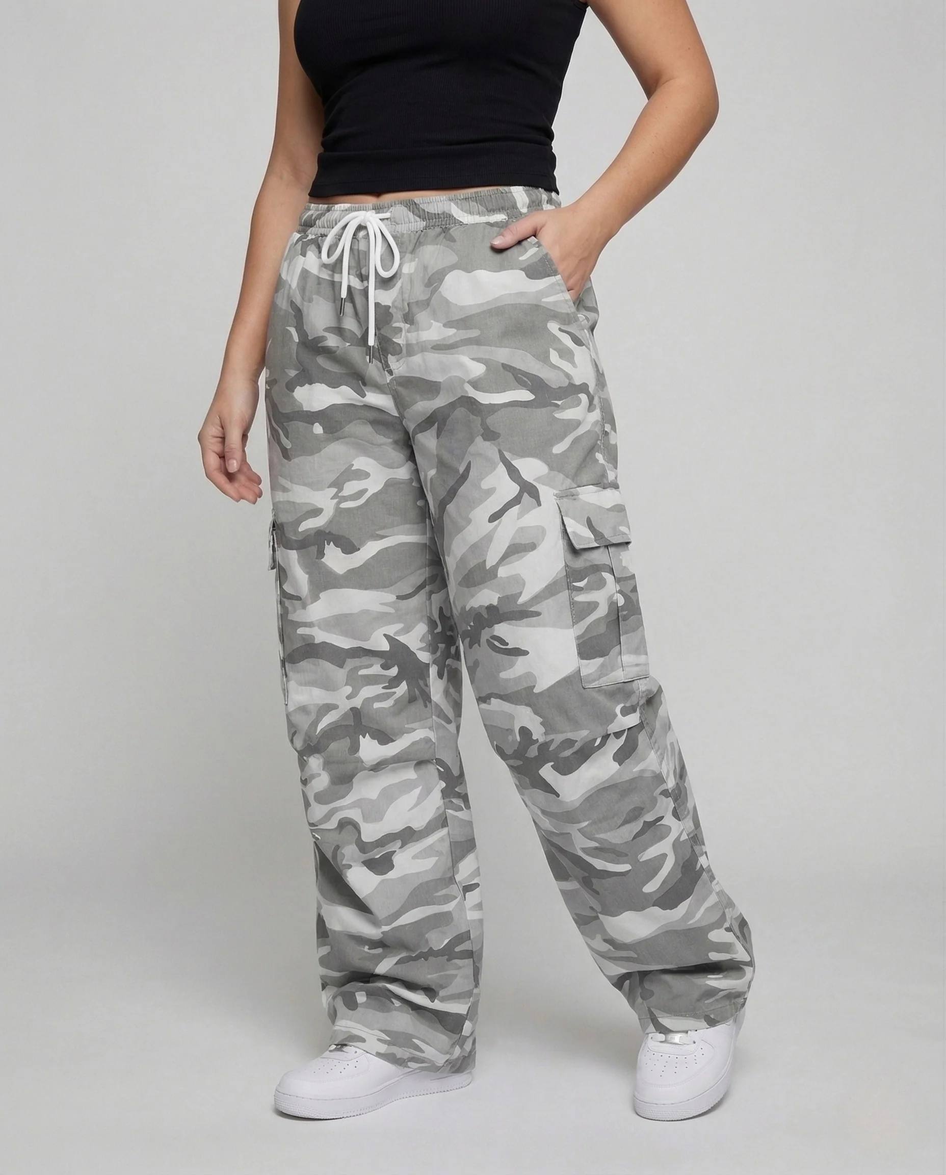 Damen Cargo Hose Extraweit Taschen - Image 2