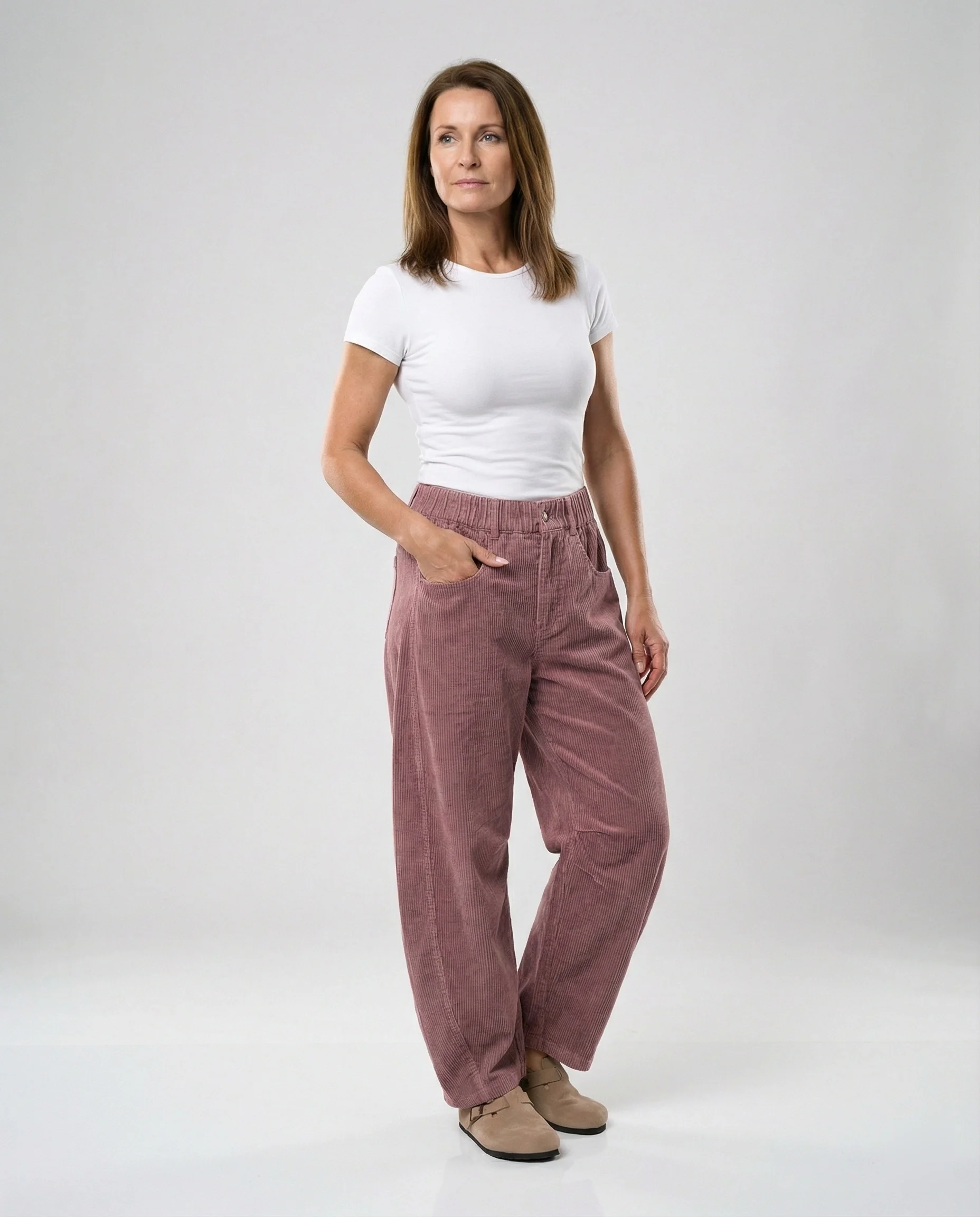 Damen Cordhose Damen weit High Waist - Image 9