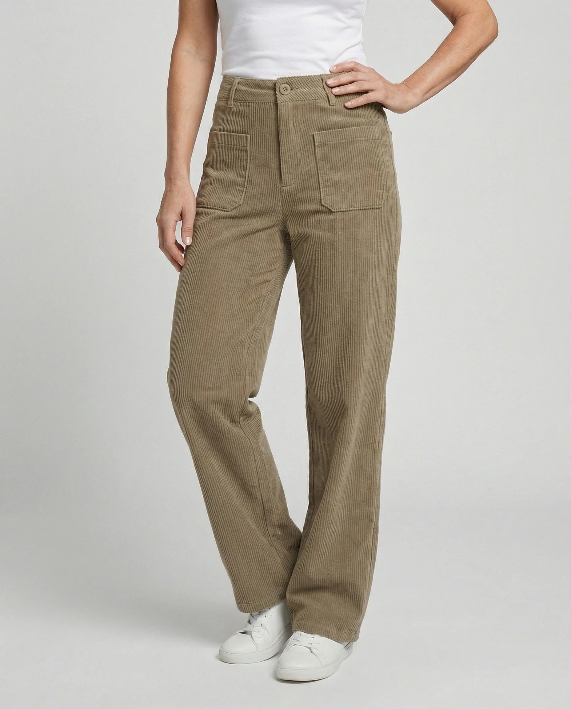 Damen Cordhose High Waist mit Taschen - Image 2