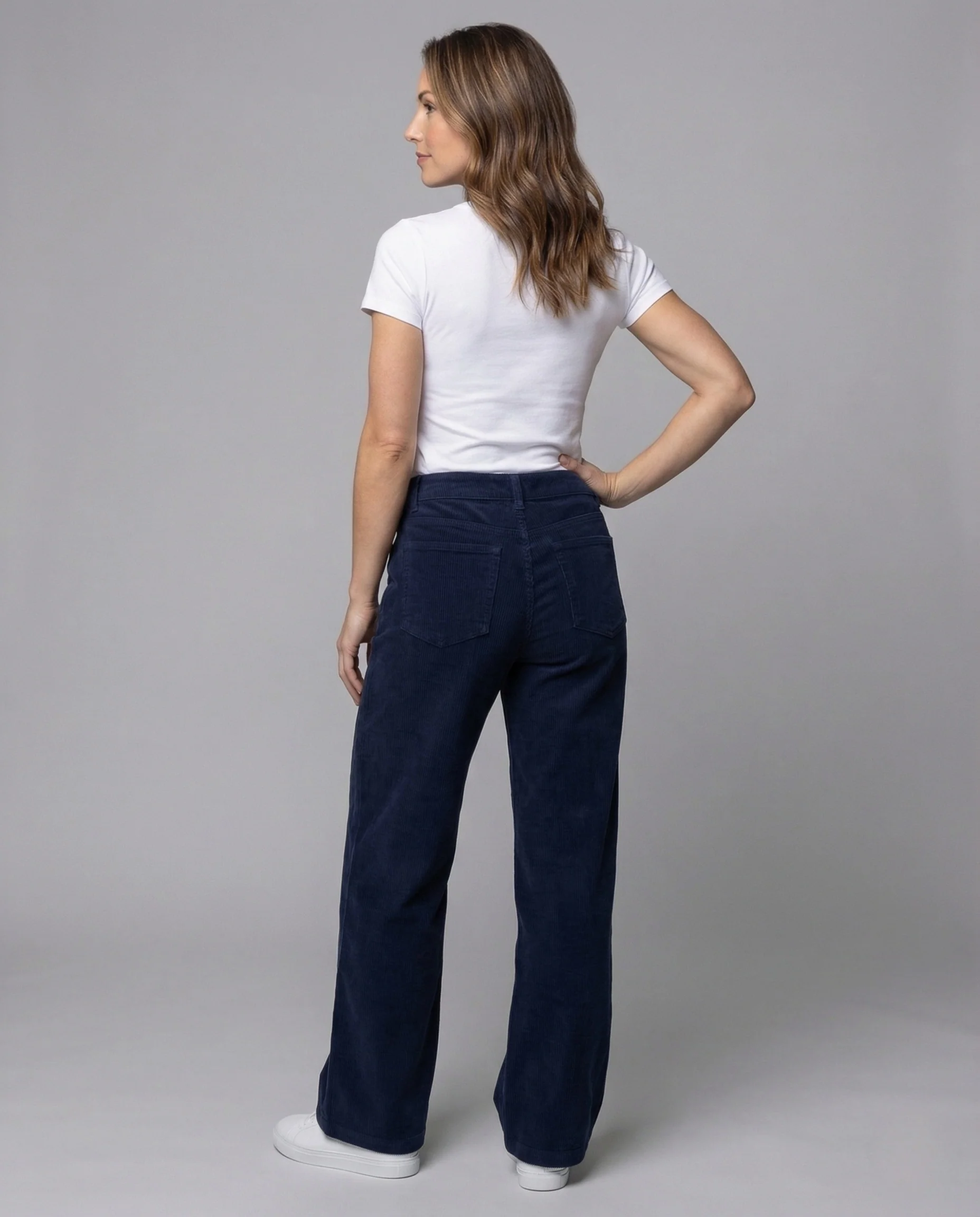 Damen Cordhose High Waist Weit - Image 3