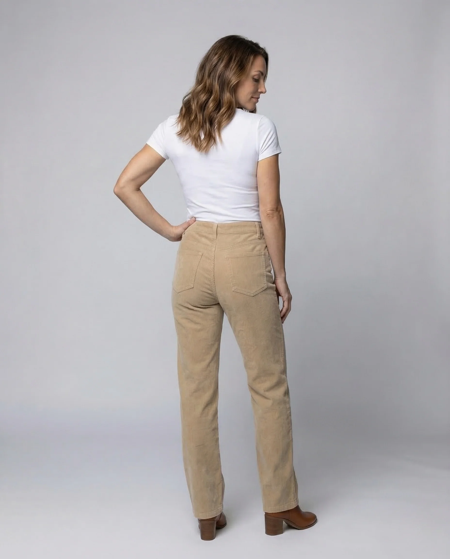 Damen Cordhose Weit High Waist - Image 4