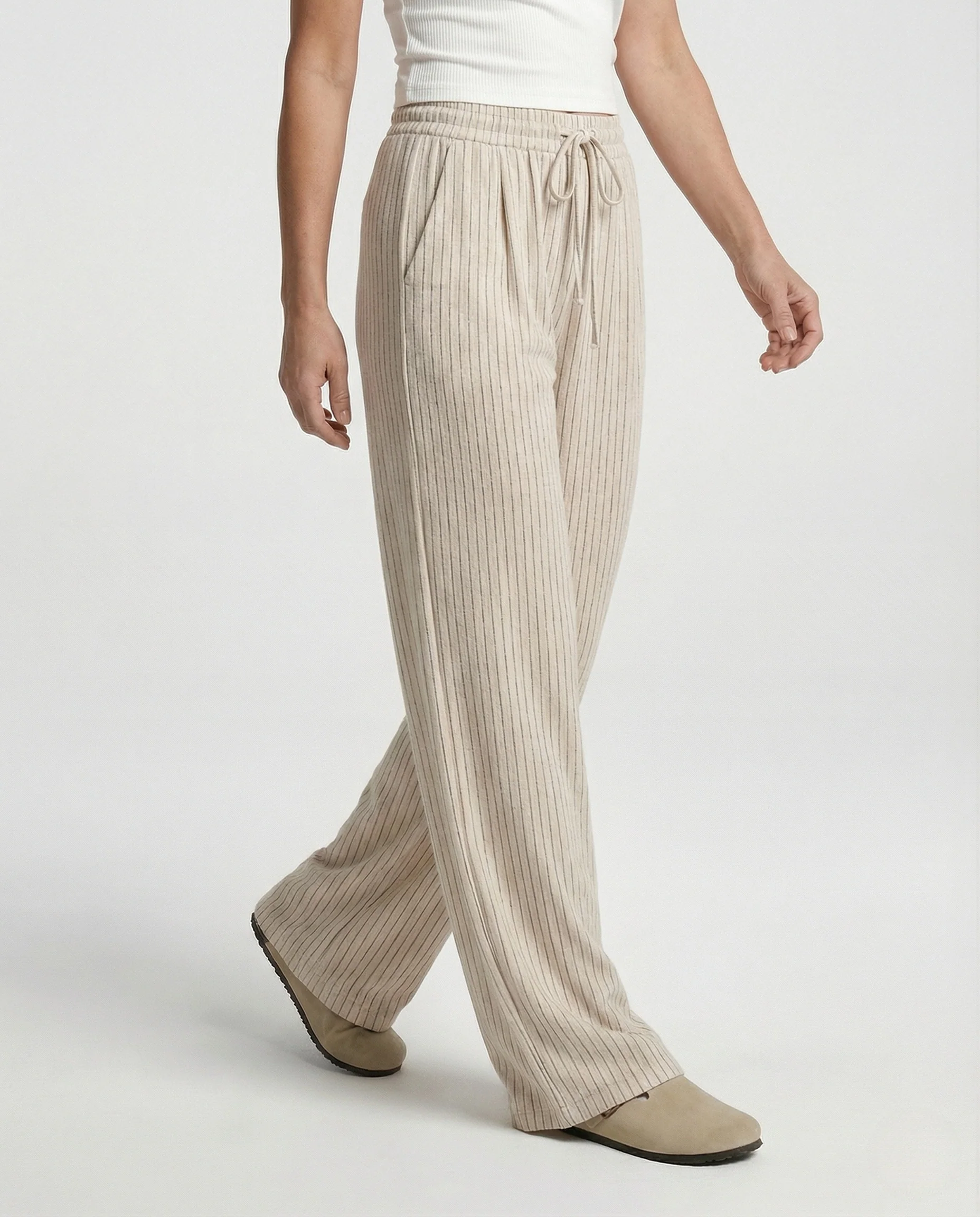 Palazzohose Damen Gerippt