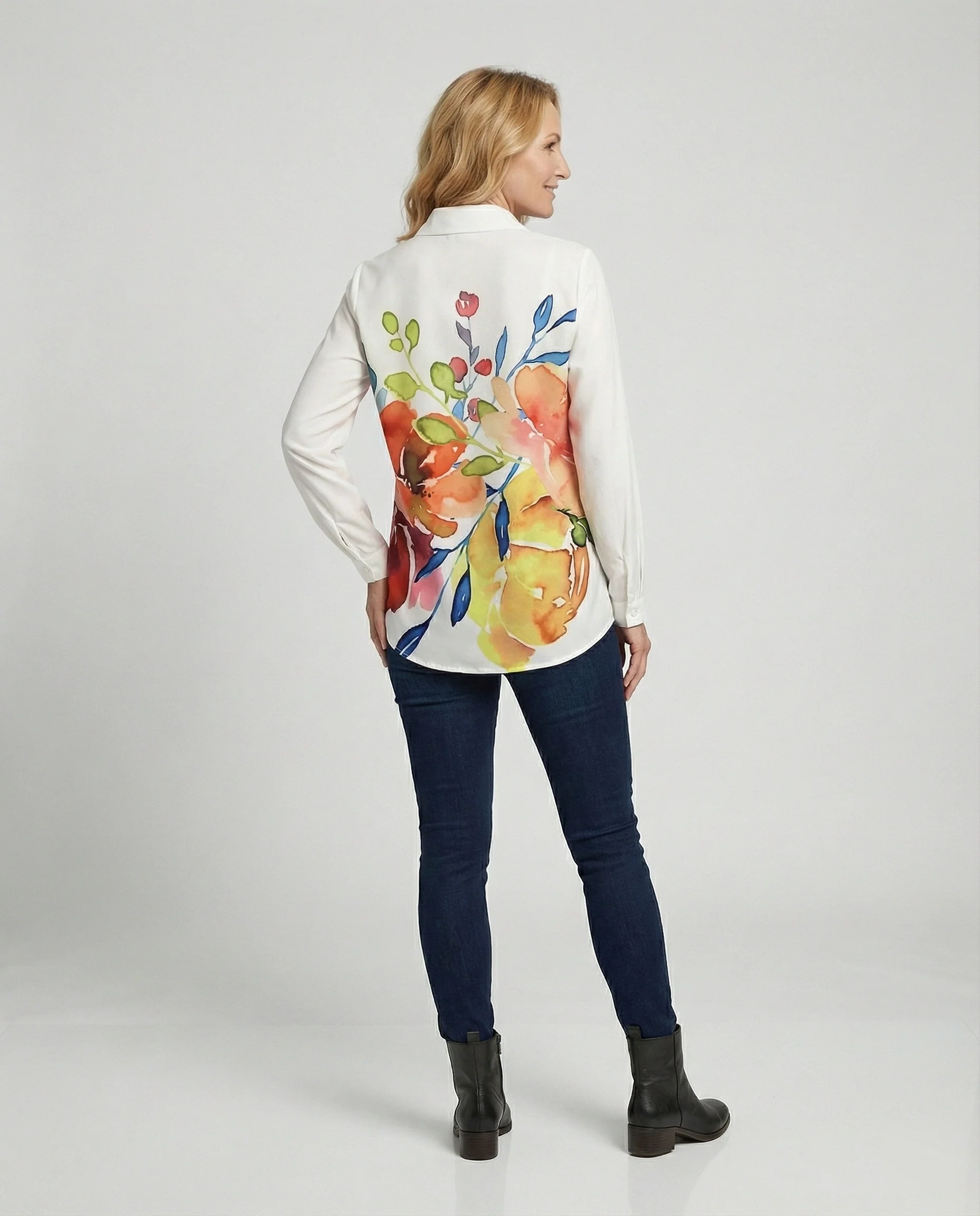Damen Bluse weit floral - Image 3