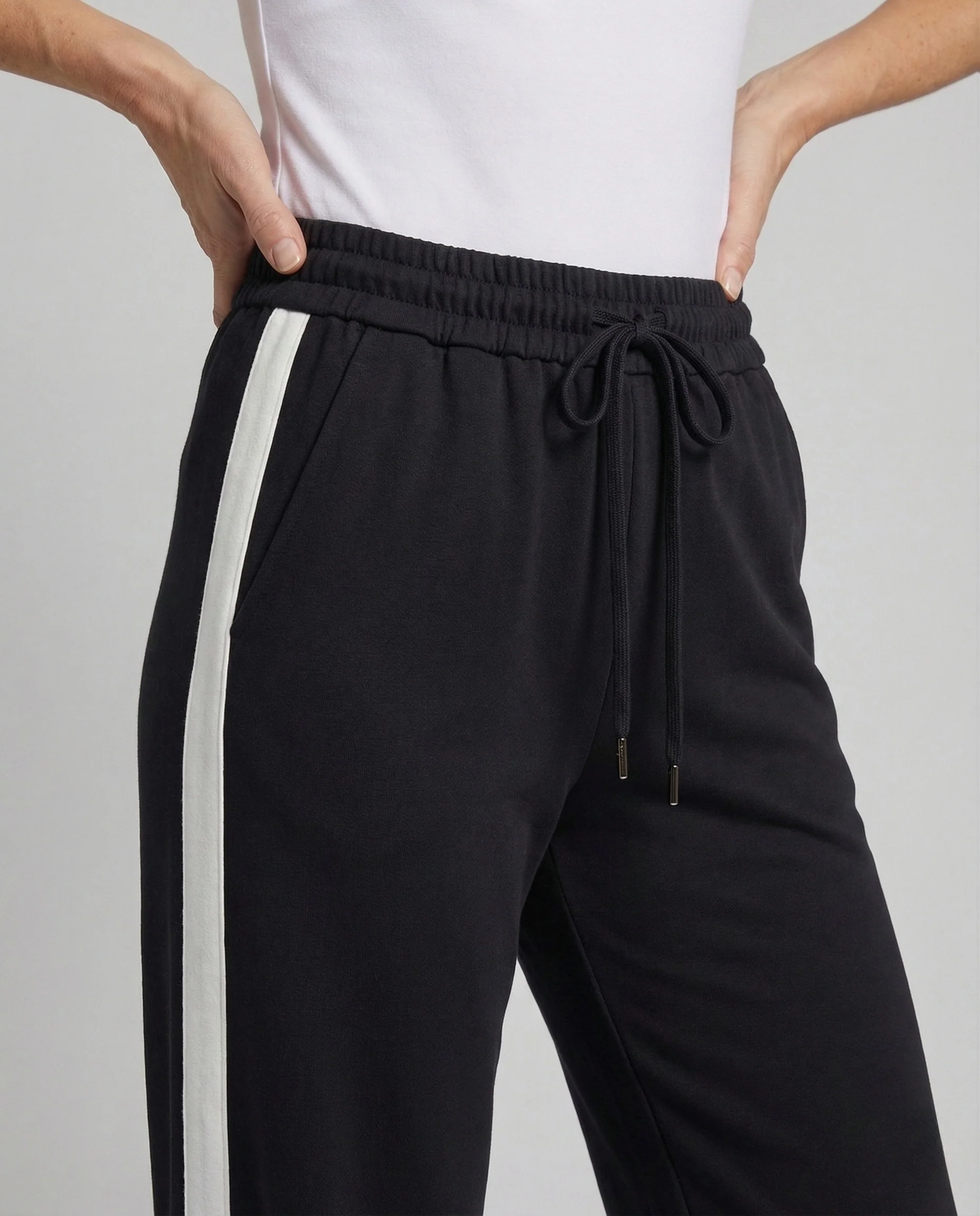 Damen Jogginghose Weit High Waist mit Streifen - Image 3