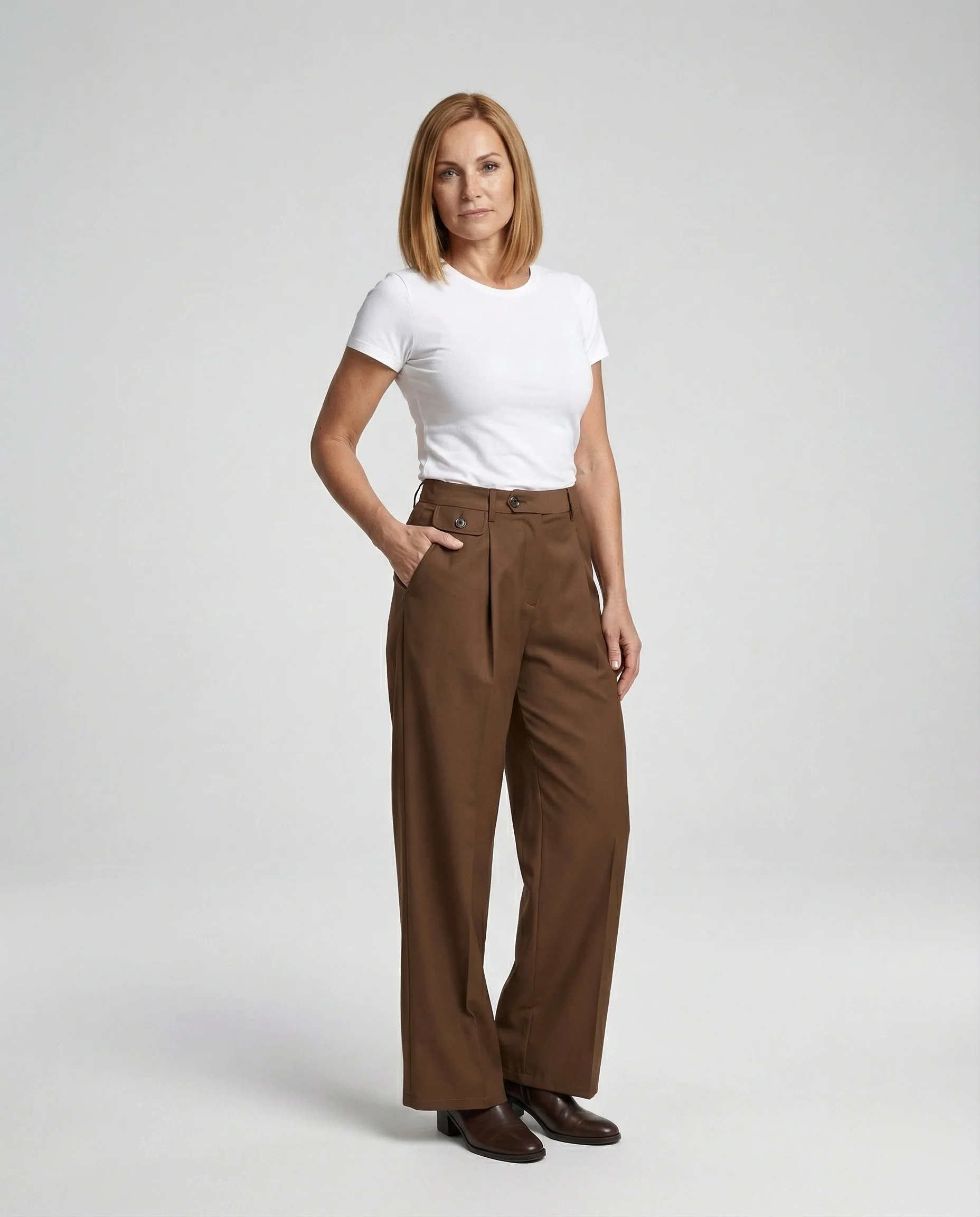 Freizeitkleidung Damen High Waist Stoffhose - Image 2