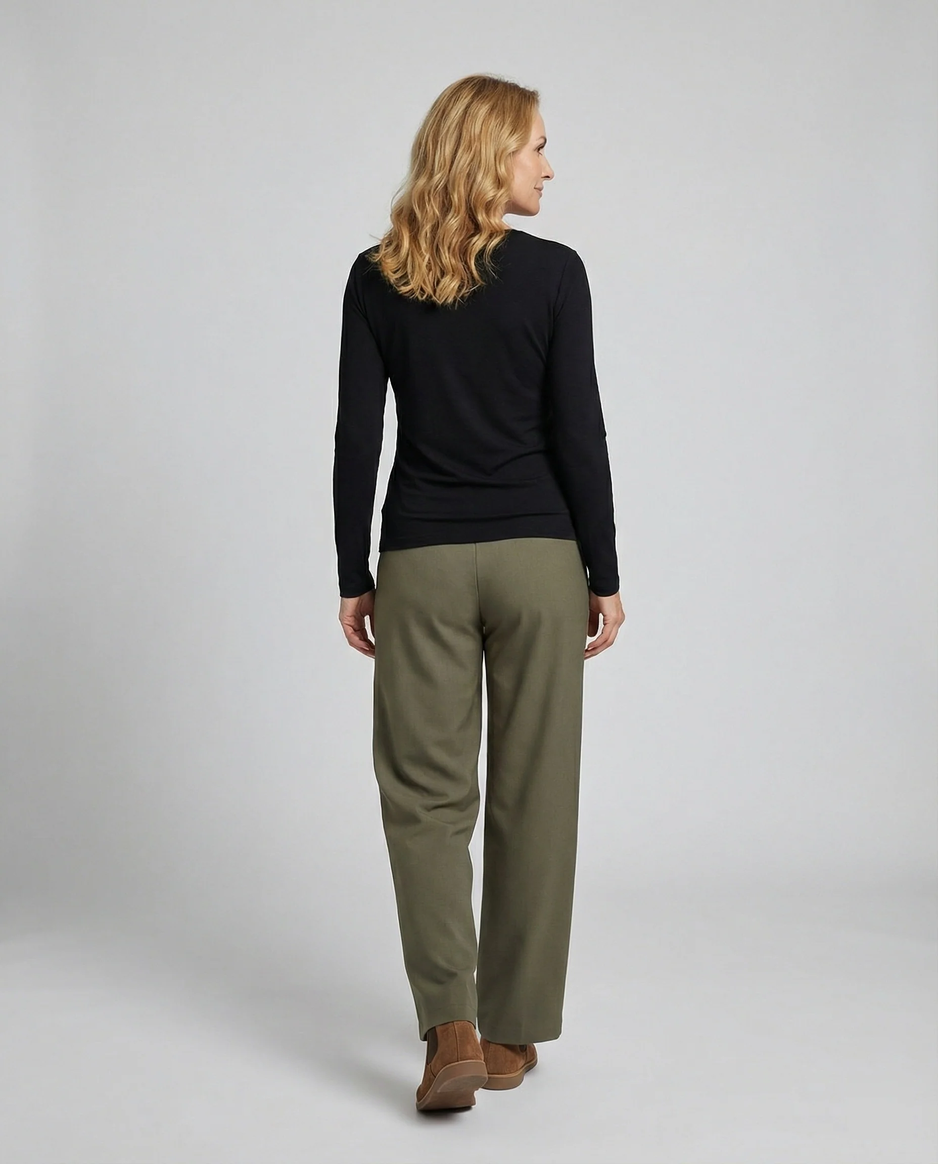 Freizeitkleidung Damen Stoffhose Weit - Image 3