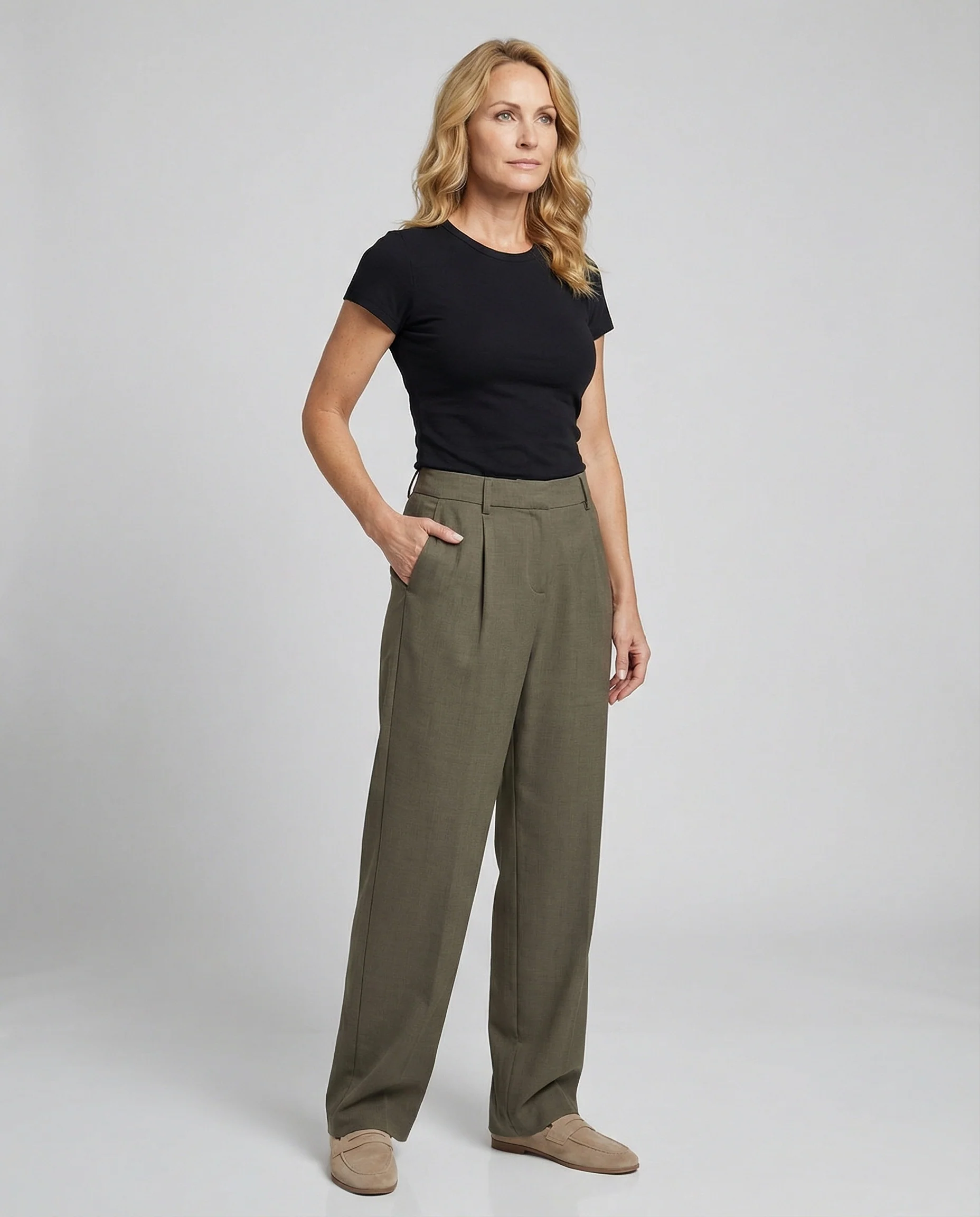 Freizeitkleidung Damen Stoffhose Weit - Image 5