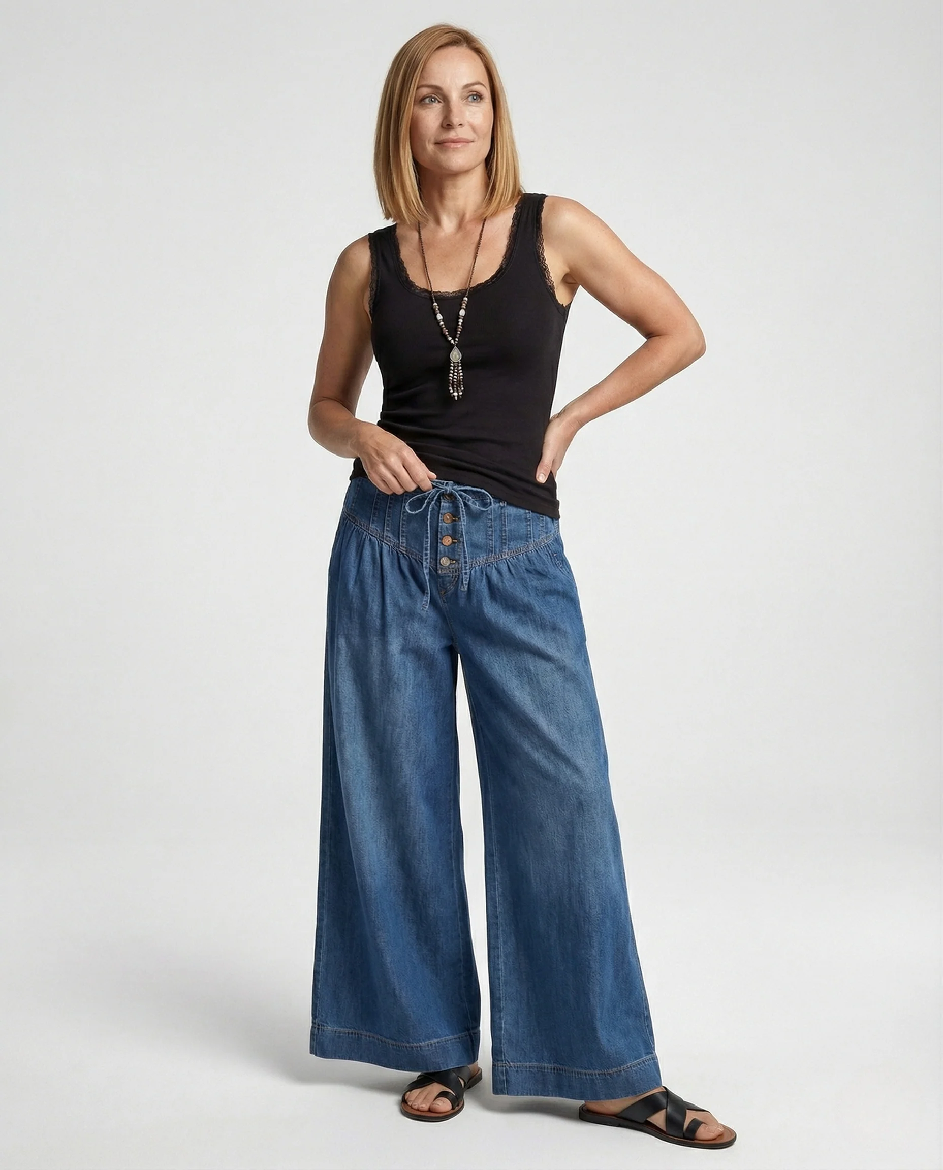 Jeans Culotte Damen High Waist - Image 2