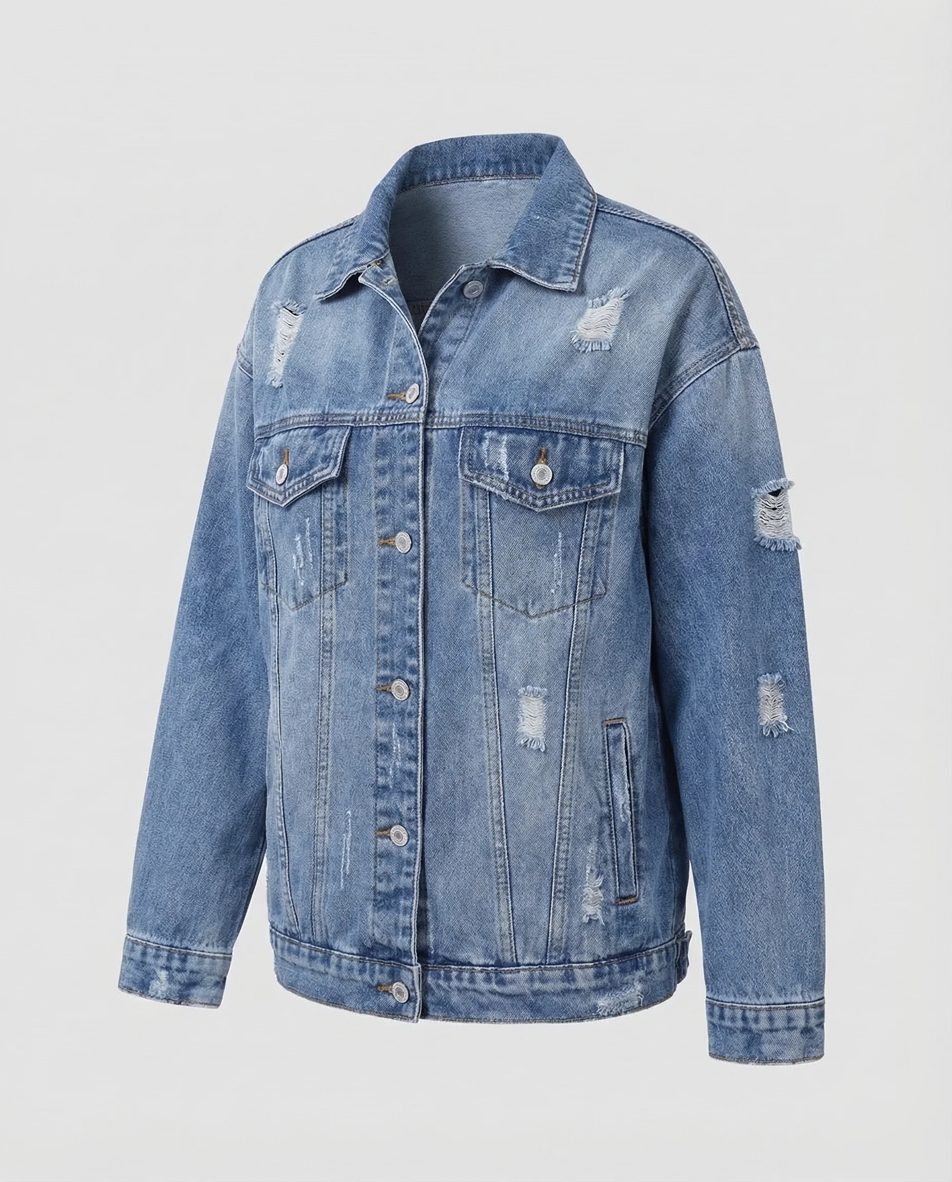 Damen Jeansjacke Lang Used - Image 5