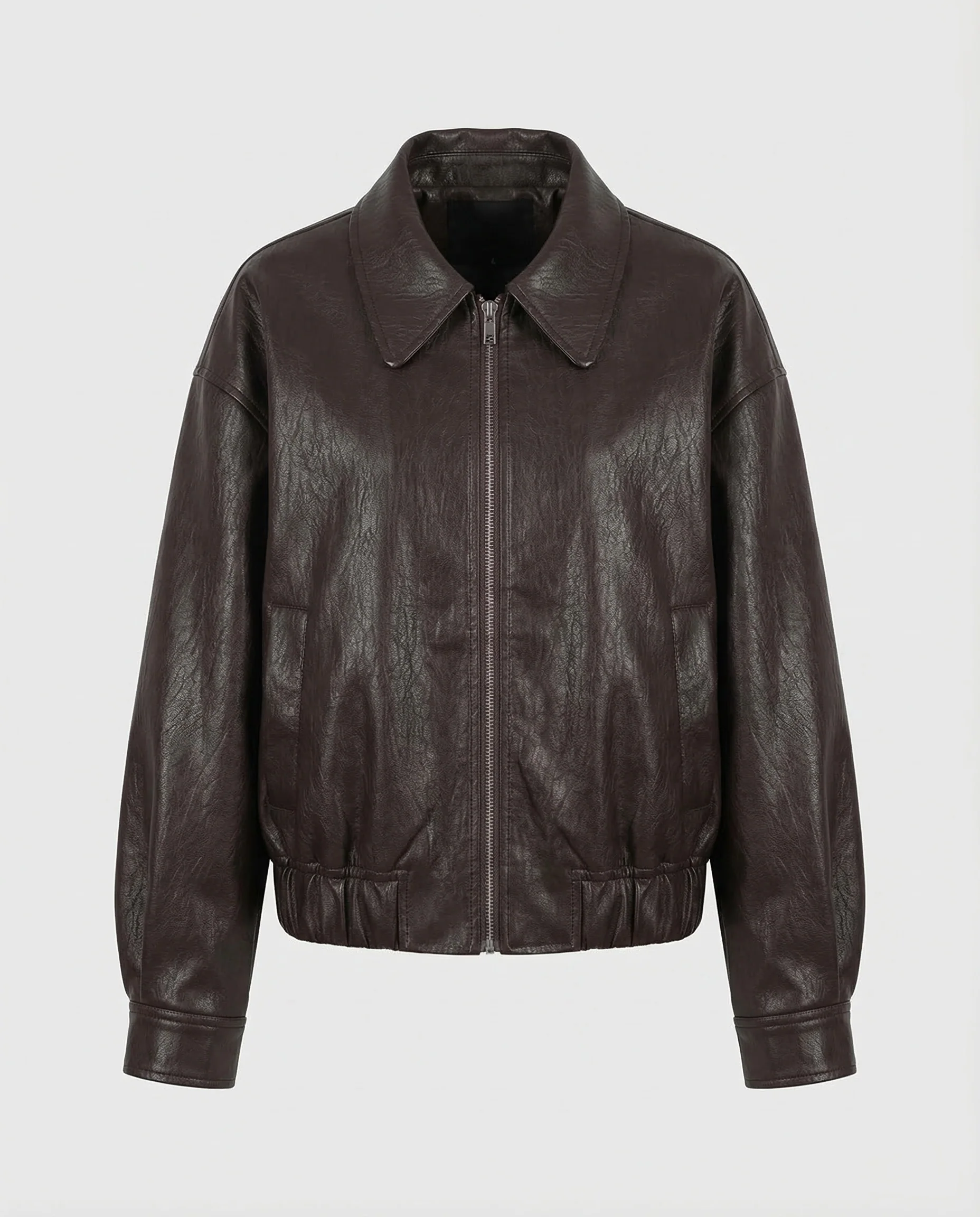Damen Kunstlederjacke Revers Weit - Image 5