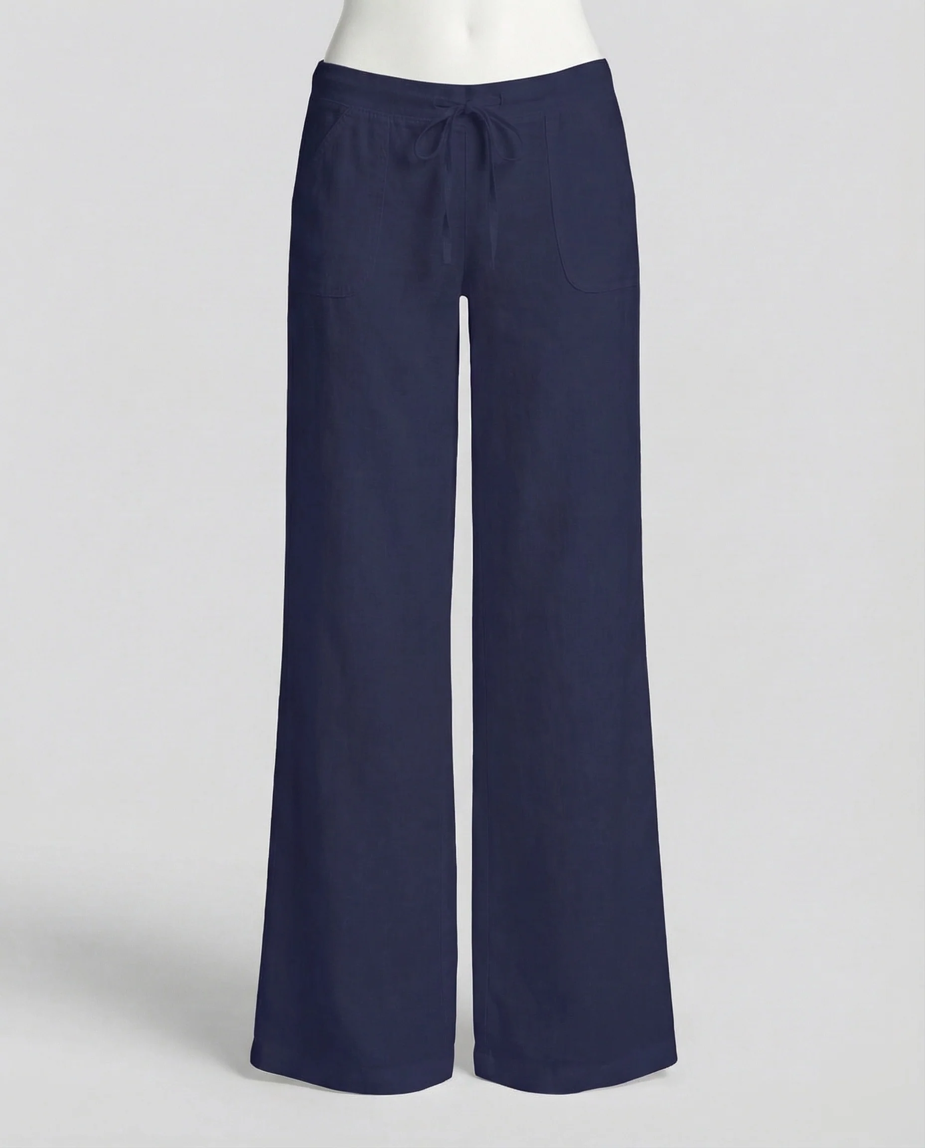 Damen Leinenhose Weit Taschen - Image 11