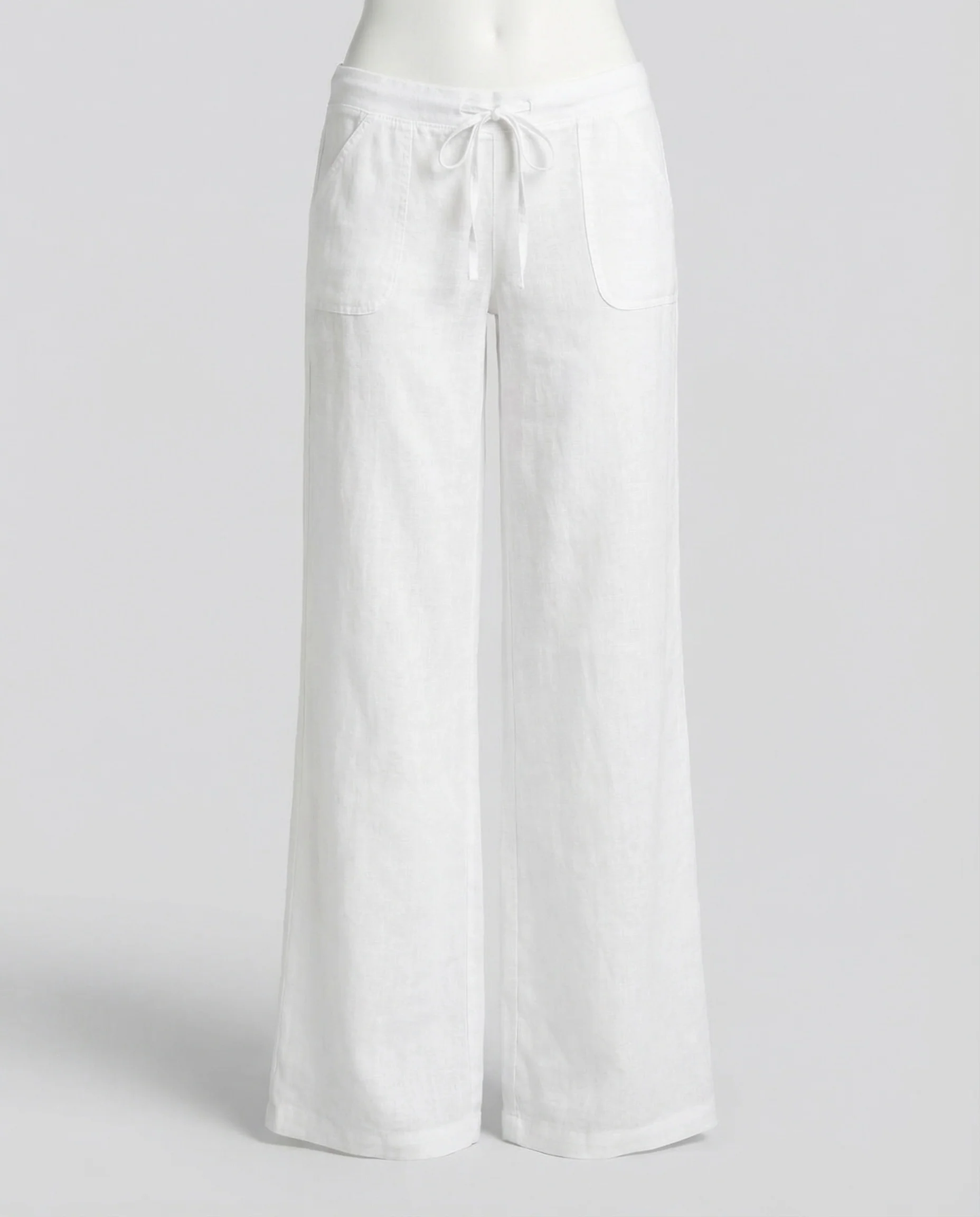 Damen Leinenhose Weit Taschen - Image 5