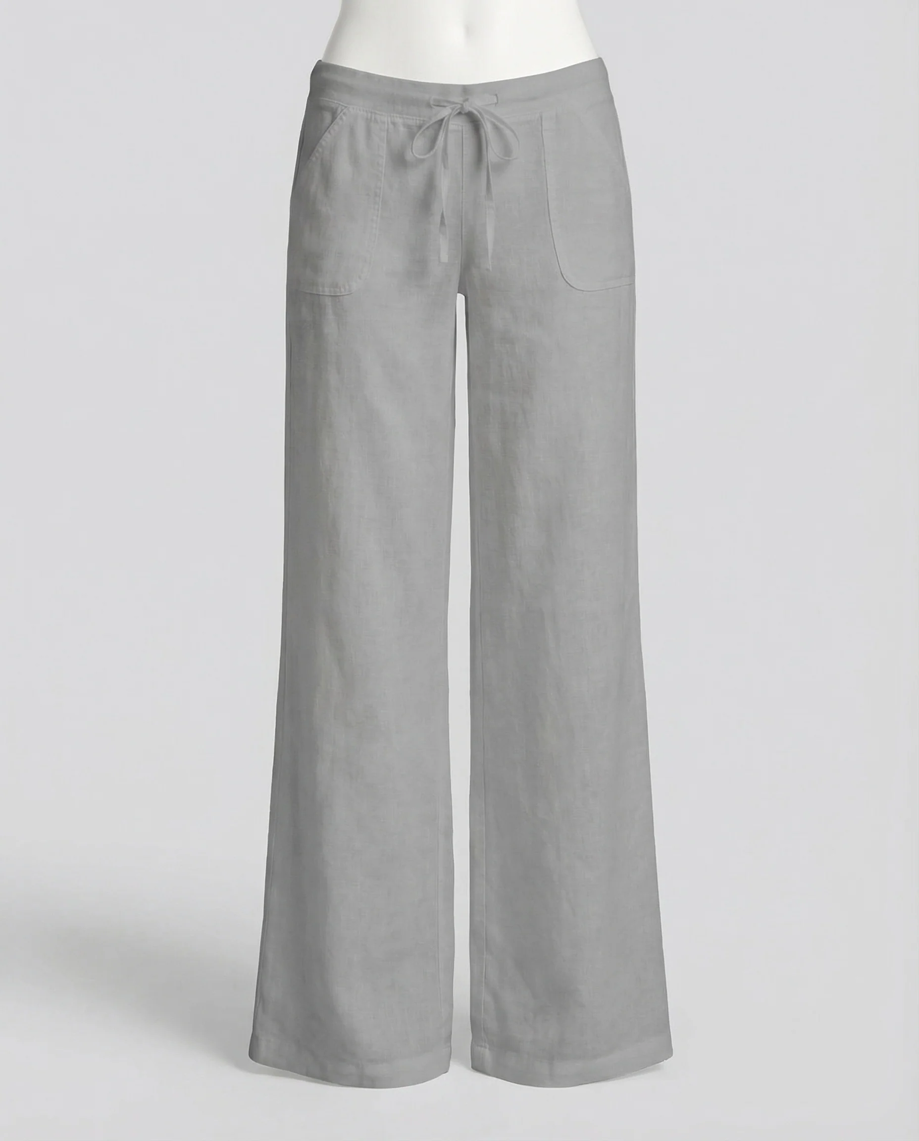 Damen Leinenhose Weit Taschen - Image 6