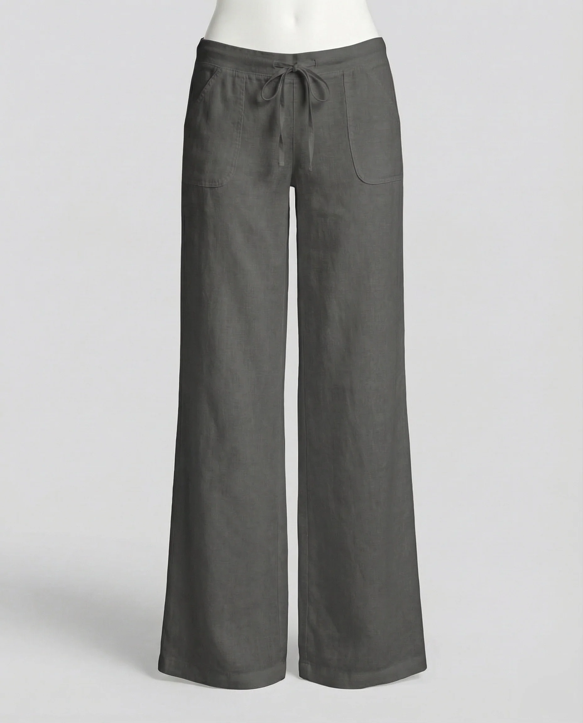 Damen Leinenhose Weit Taschen - Image 7