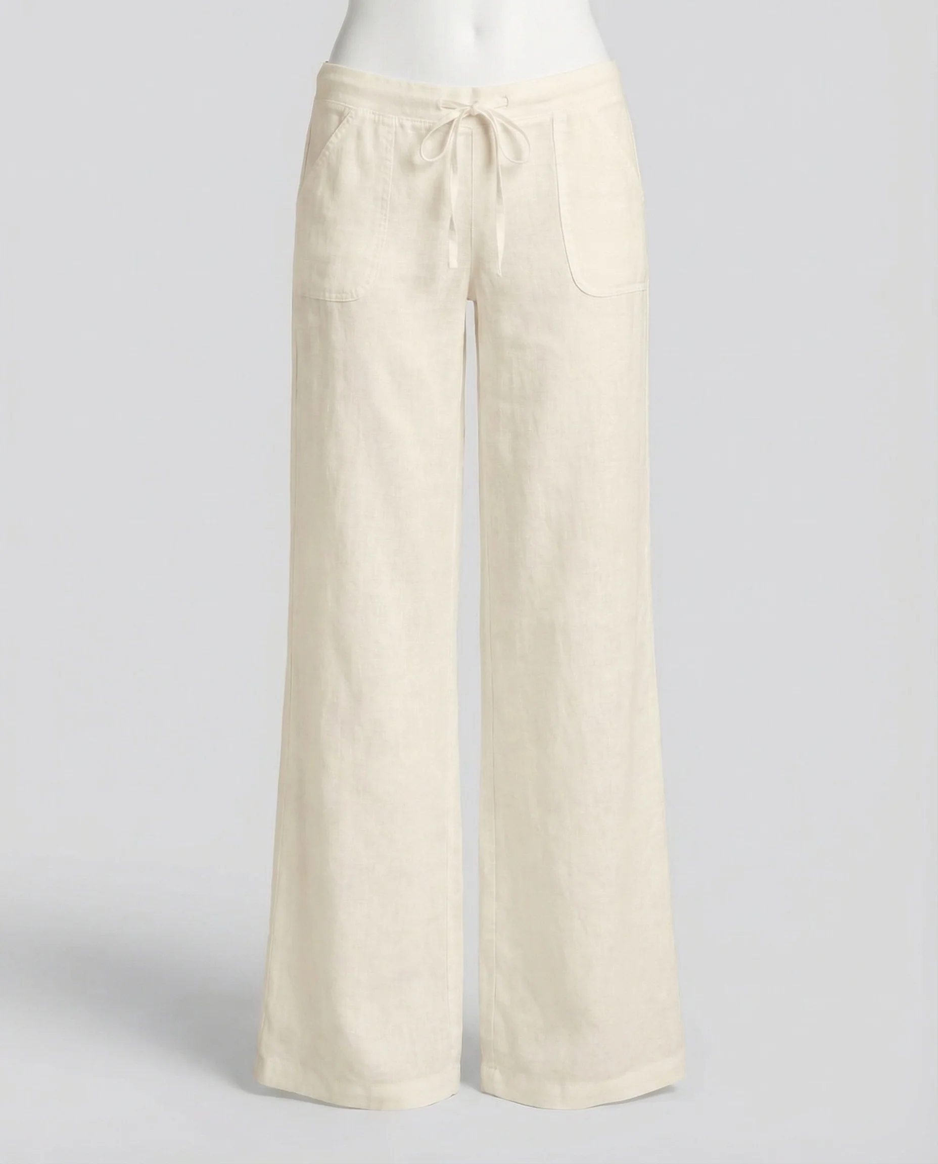 Damen Leinenhose Weit Taschen - Image 9
