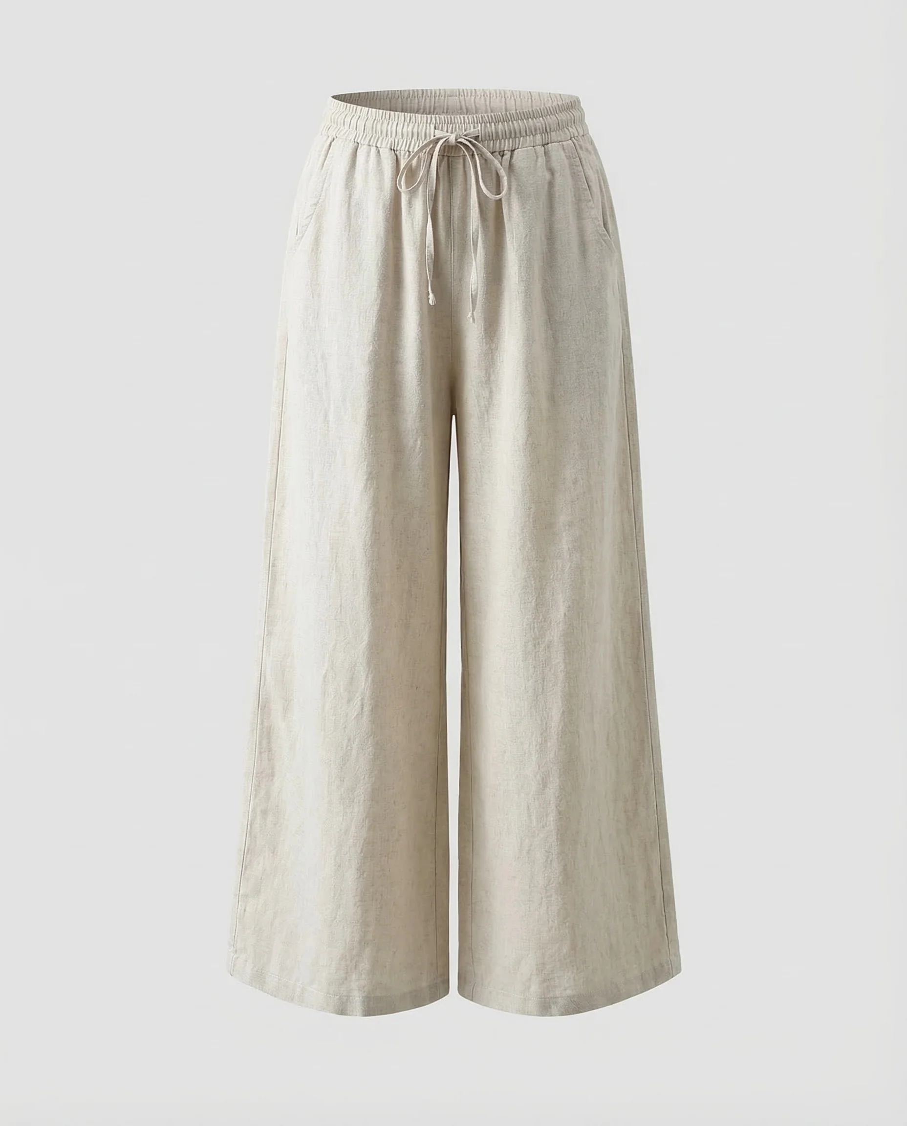 Damen Leinenhose Weit Tunnelzug - Image 5