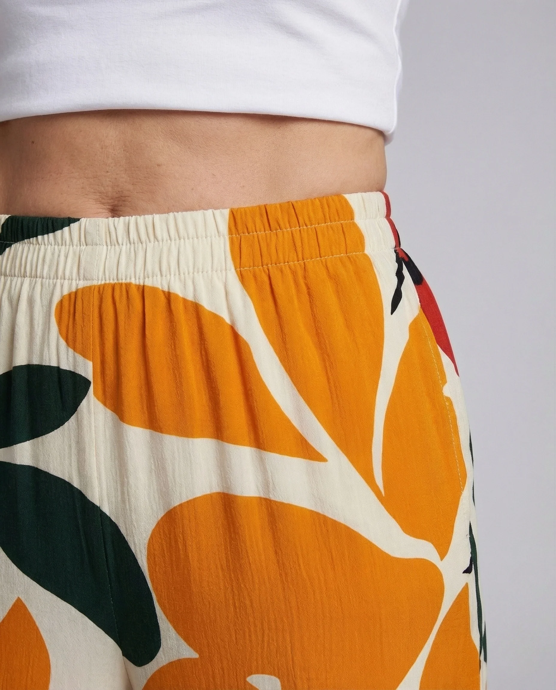 Damen Weite Hose in Leinenoptik mit Blumenmuster - Image 3