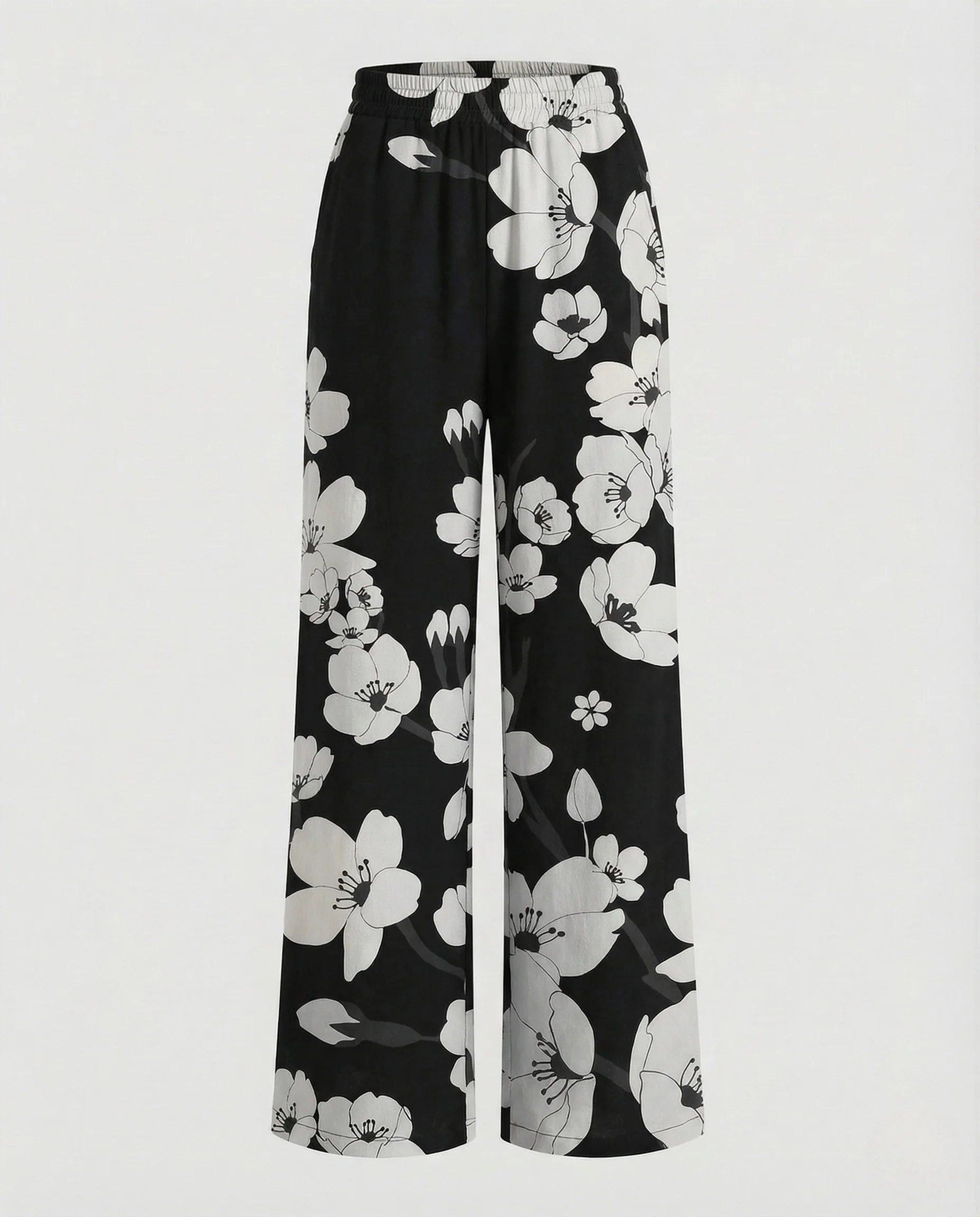 Damen Weite Hose in Leinenoptik mit Blumenmuster - Image 6