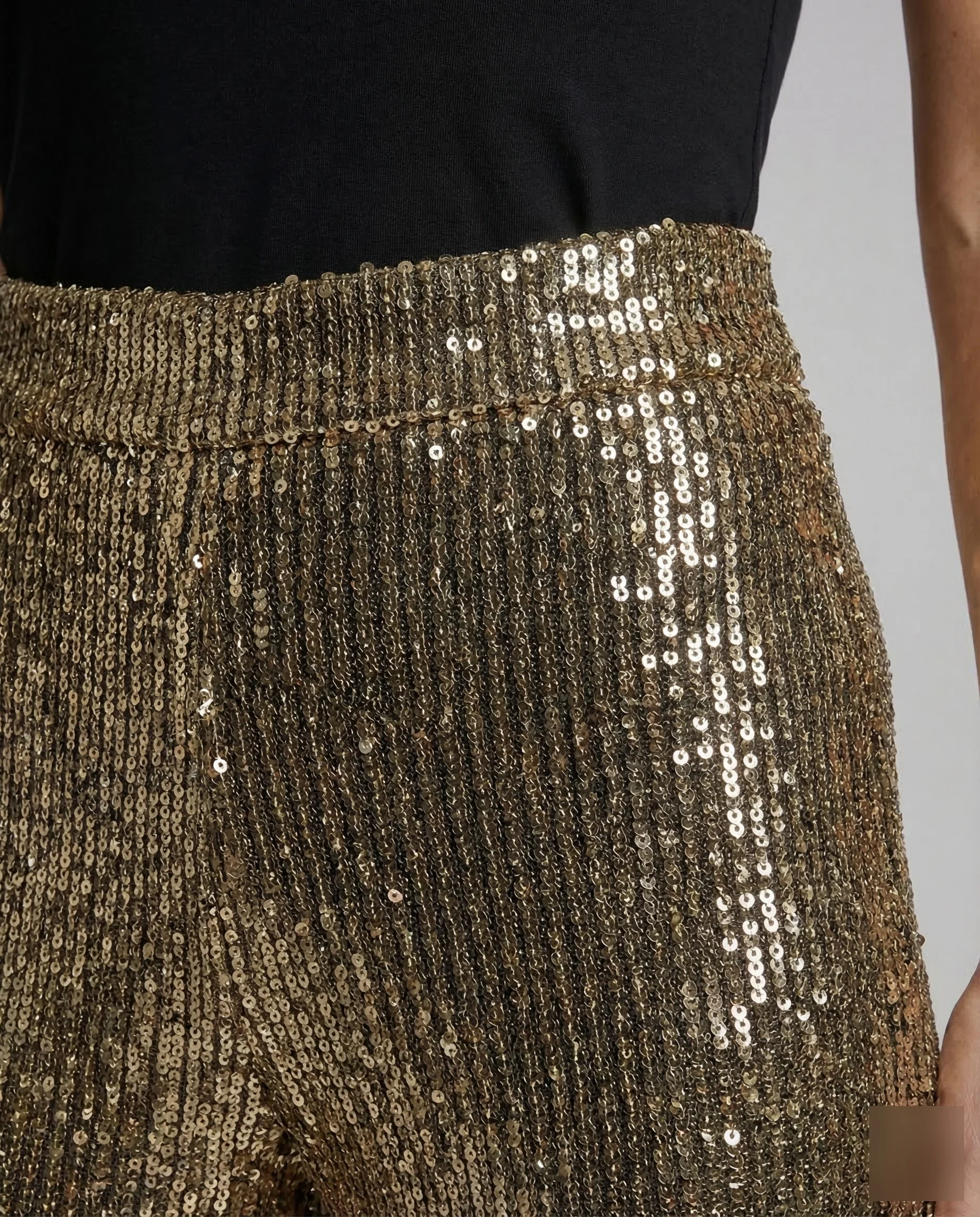 Damen Pailletten Palazzo Hose - Image 3