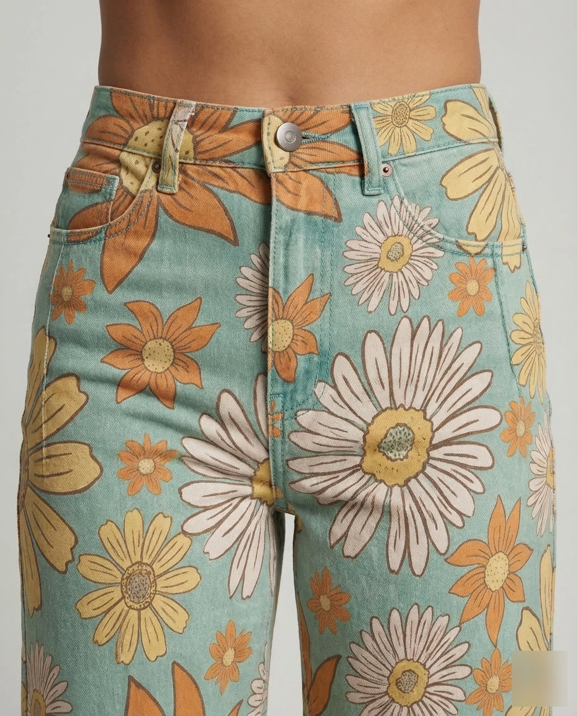 Damen Schlagjeans Floral - Image 3
