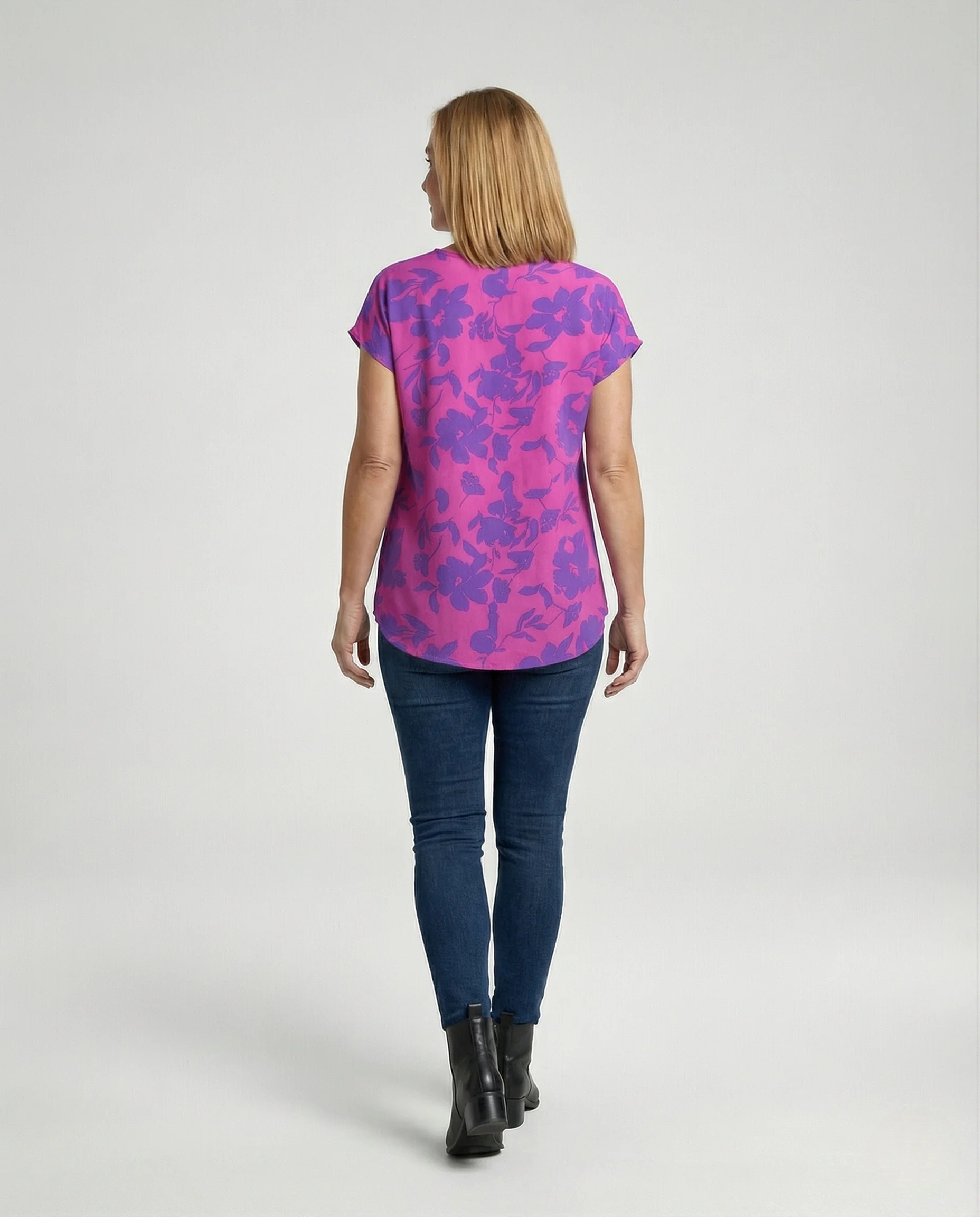 Damen Bluse Oversize V-Ausschnitt - Image 3