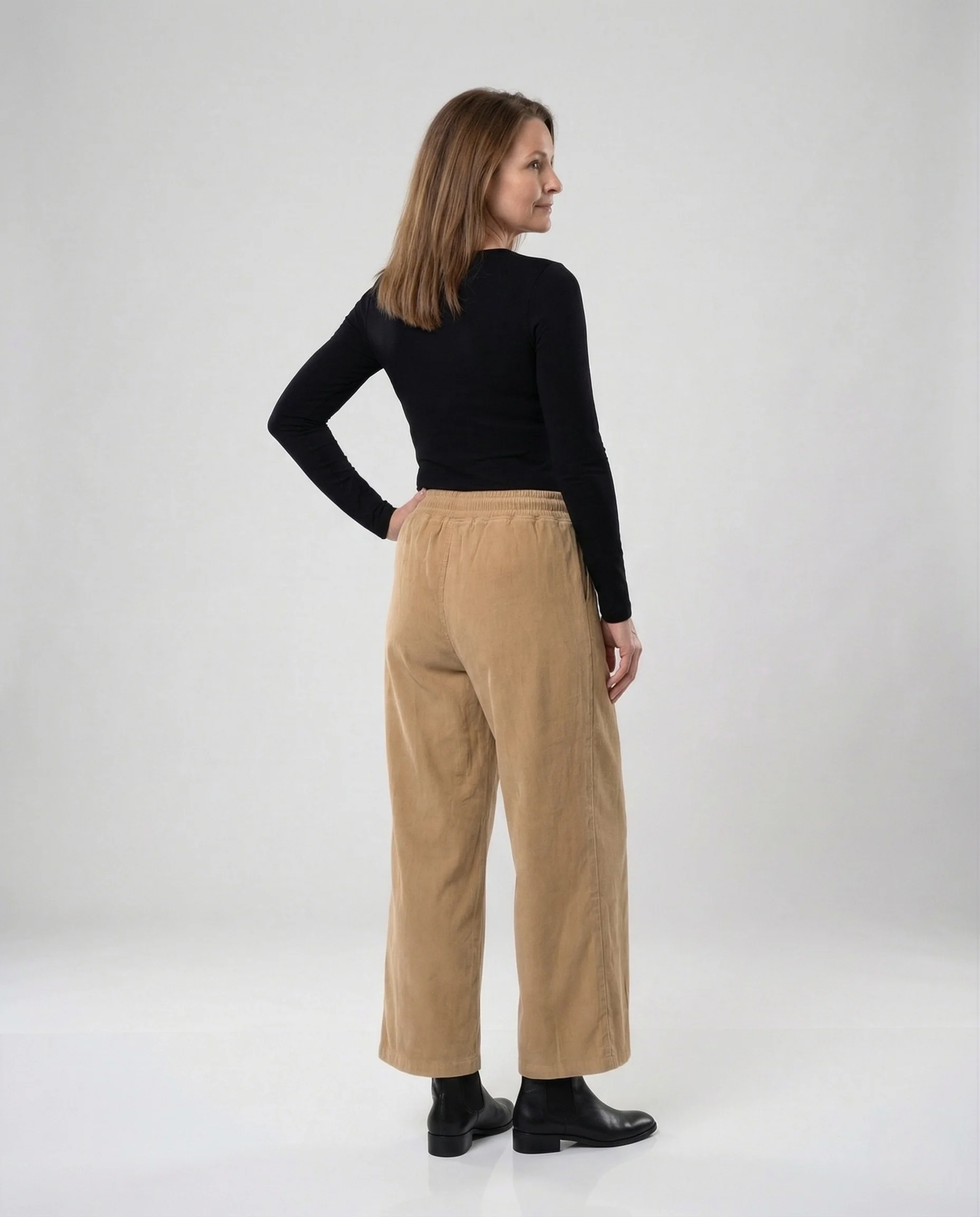 Damen Velours Loungehose Weit - Image 4