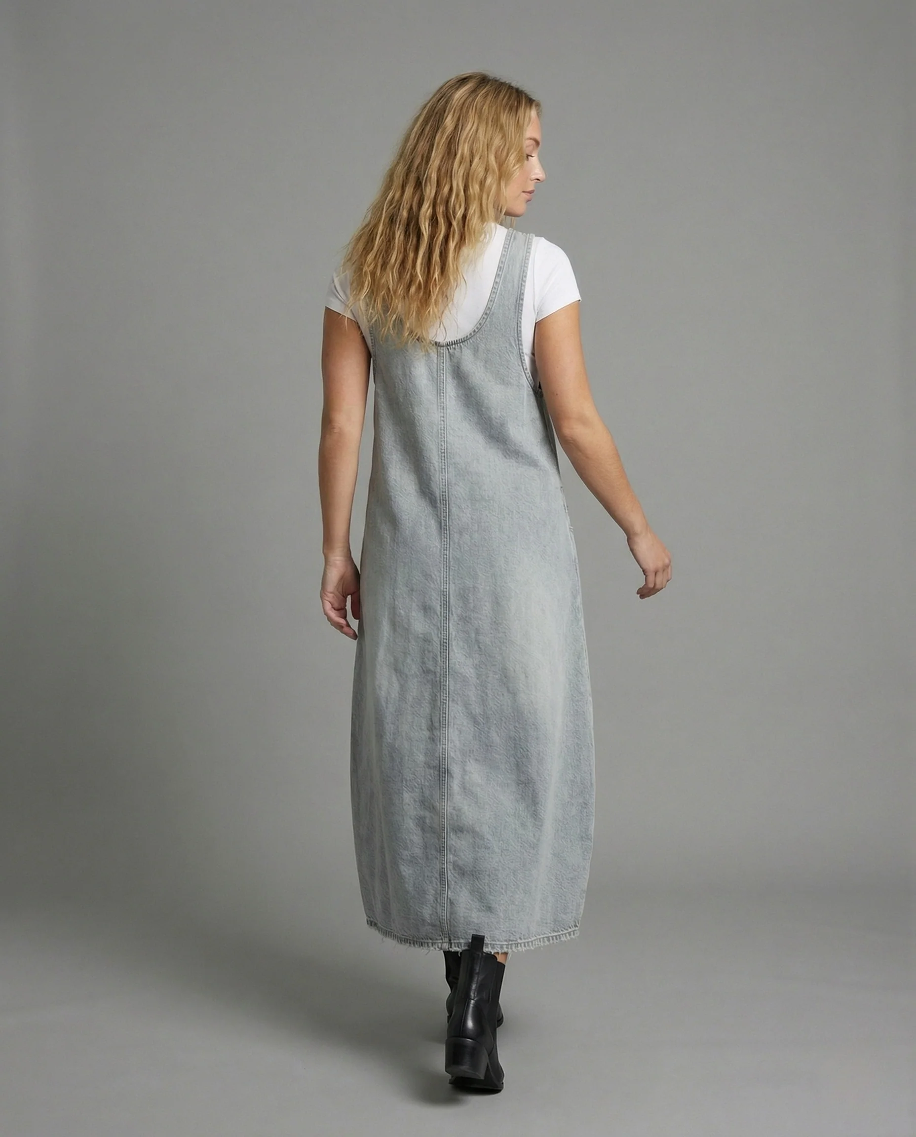 Damen Jeans Sackkleid mit Taschen - Image 3