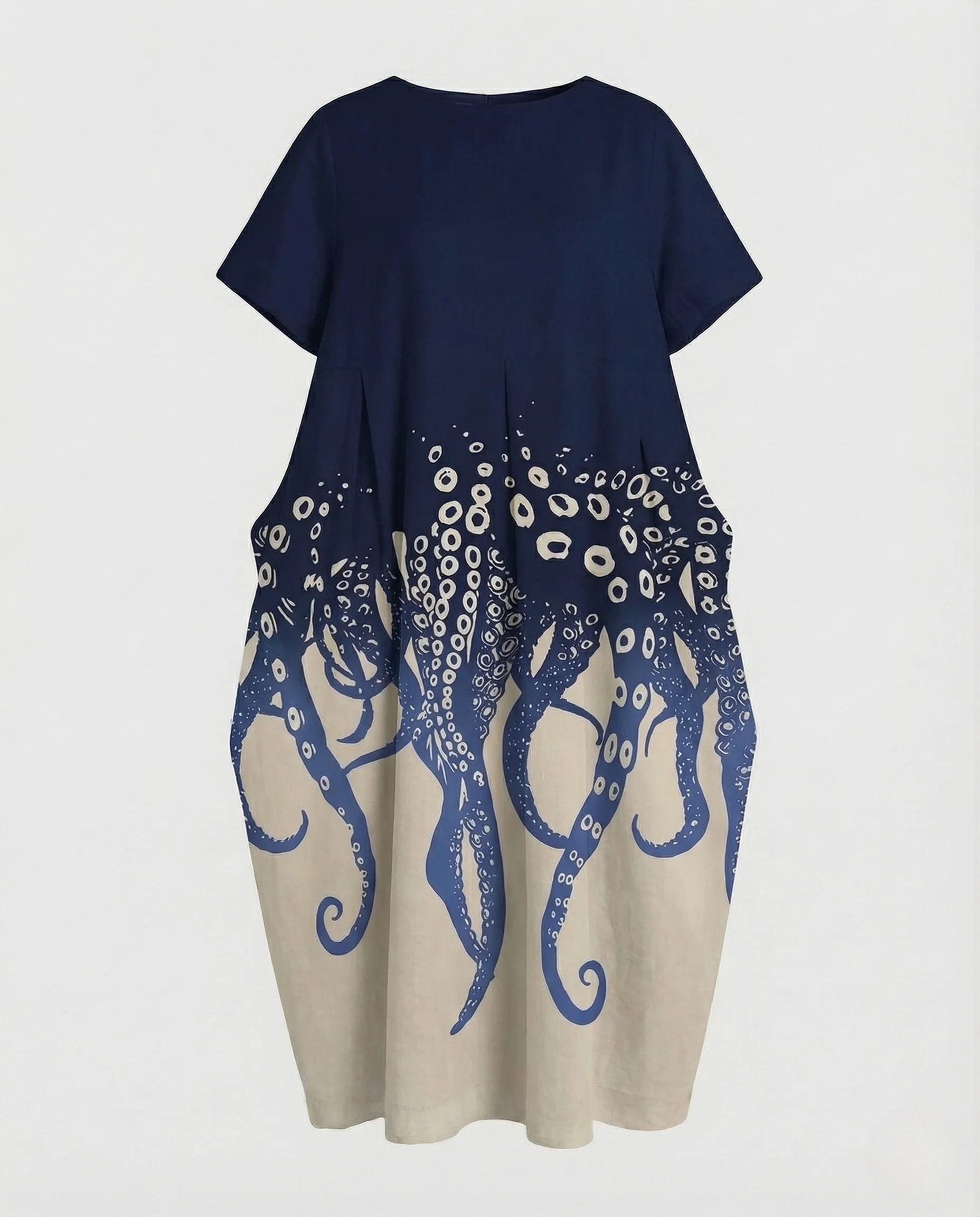 Damen Leinen Kaftankleid Blumen - Image 6