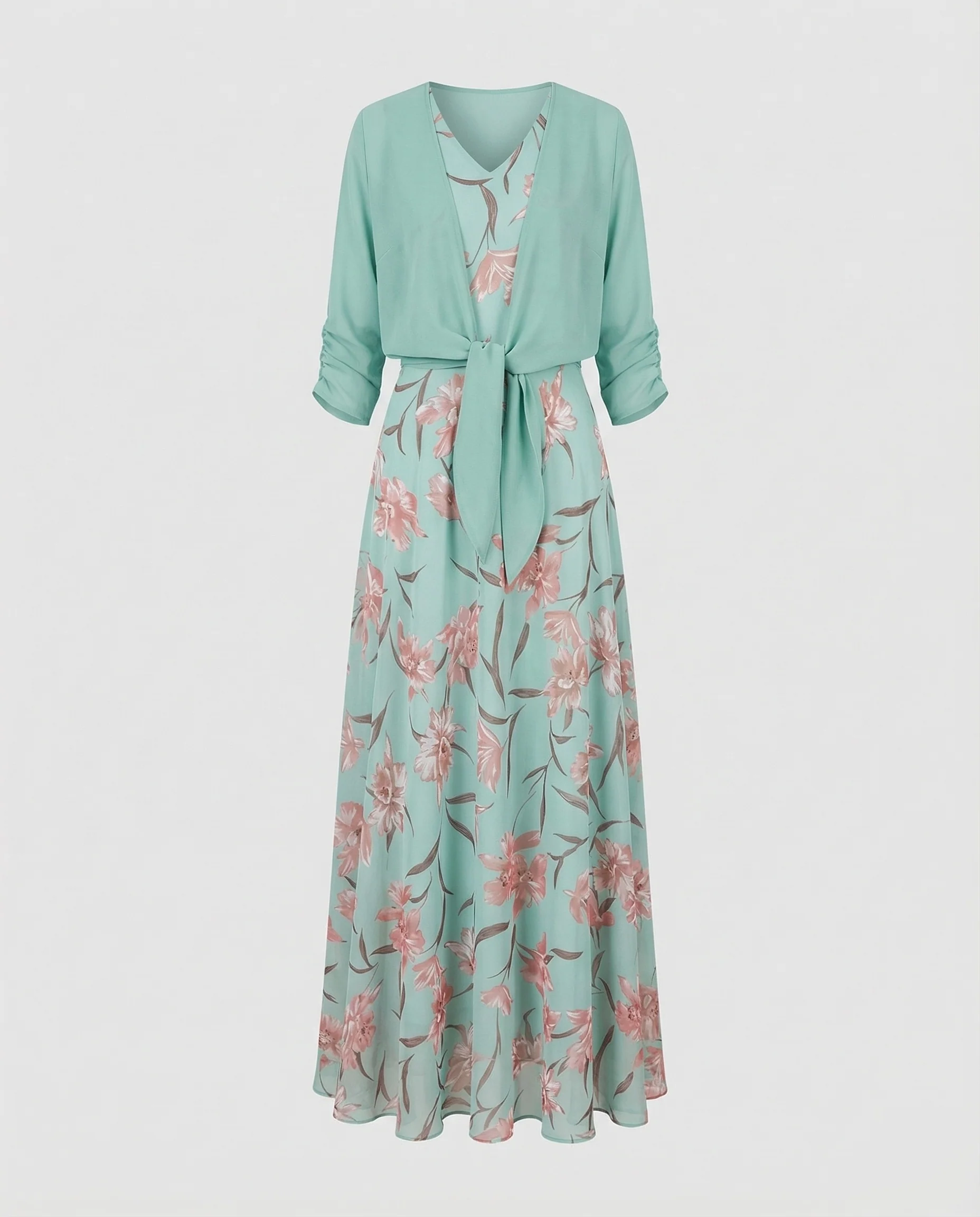 Damen Chiffon Maxikleid Blumen - Image 5