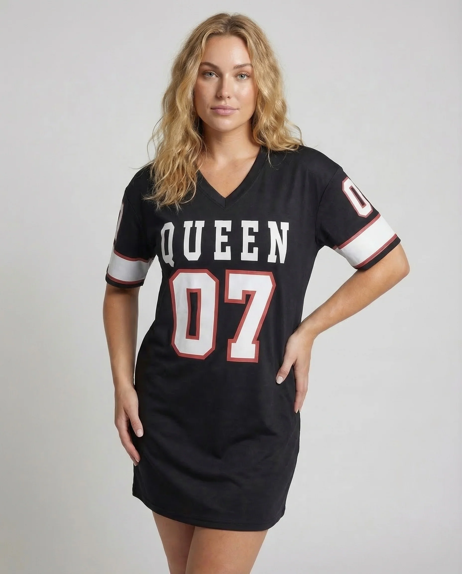 Damen Jersey Minikleid Sport Print - Image 2