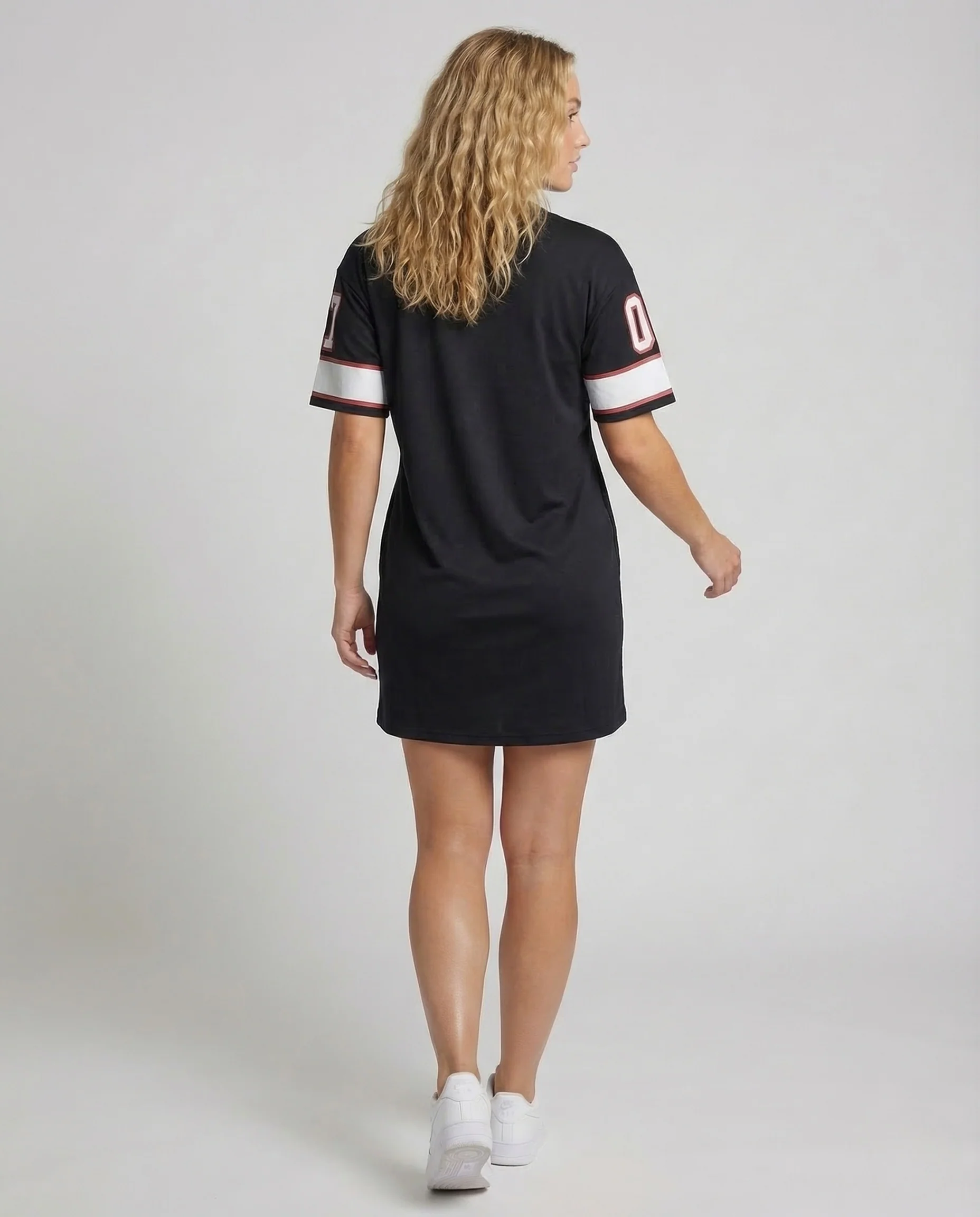 Damen Jersey Minikleid Sport Print - Image 4