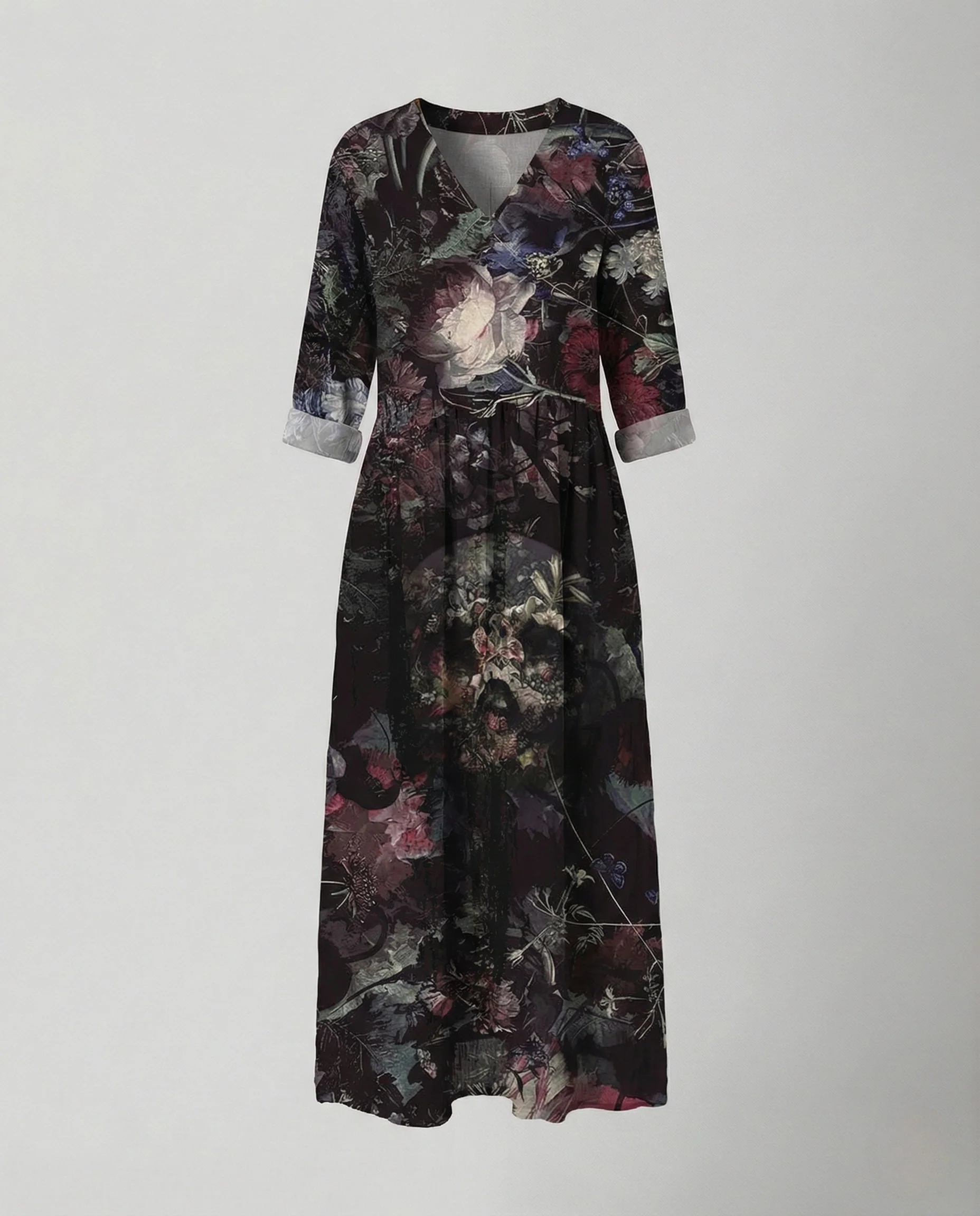 Weites Maxikleid Leinenoptik Damen - Image 6