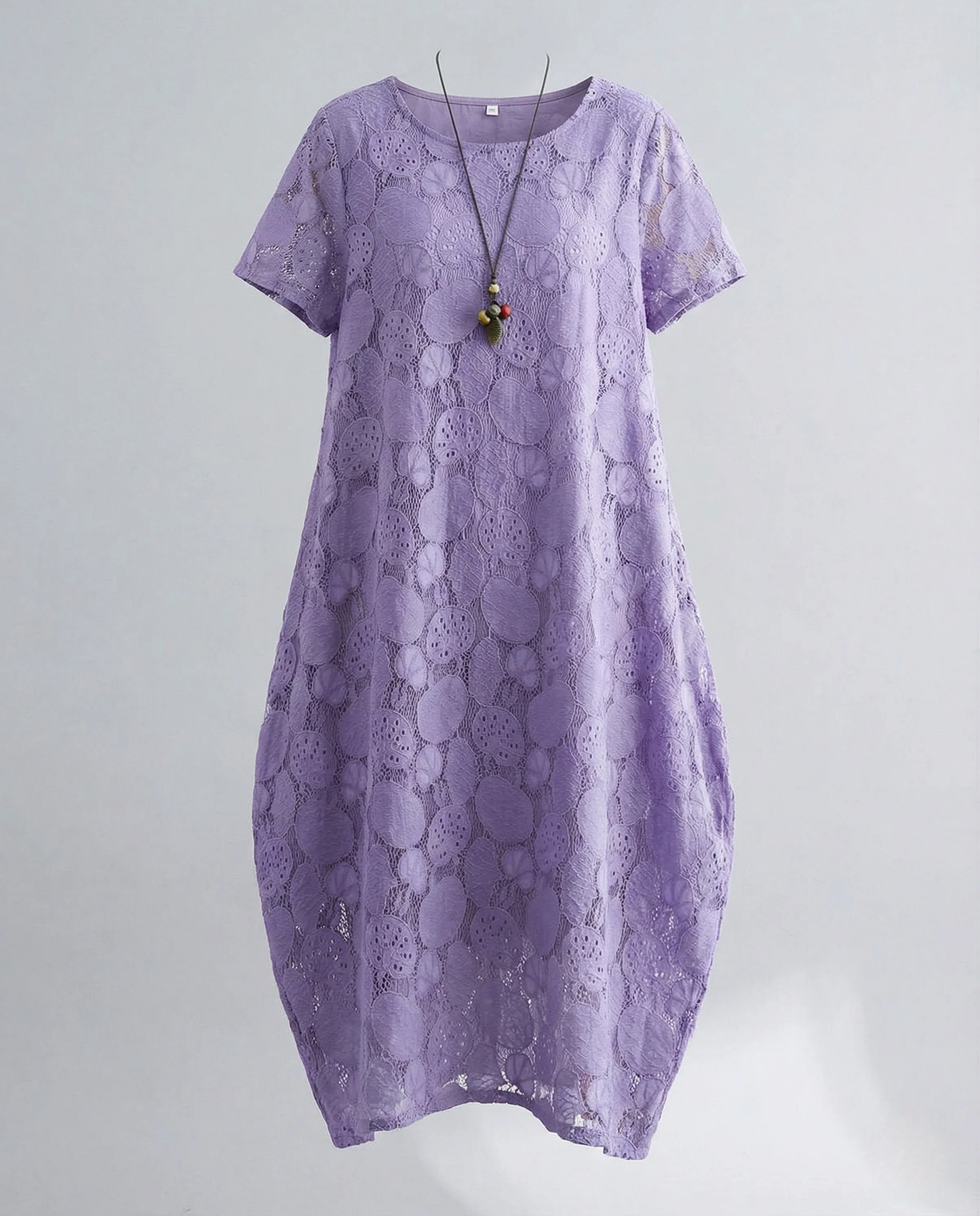 Damen Spitzen-Maxikleid mit Rundhalsausschnitt - Image 5