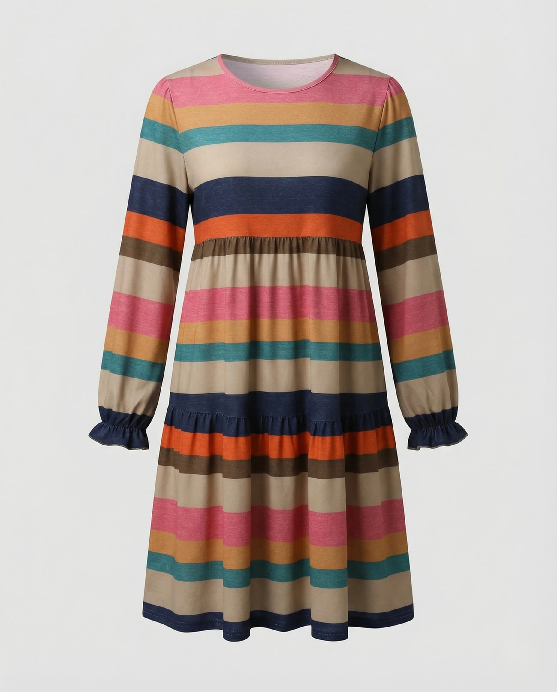 Weites Stufenkleid Mit Bordüre Damen - Image 5