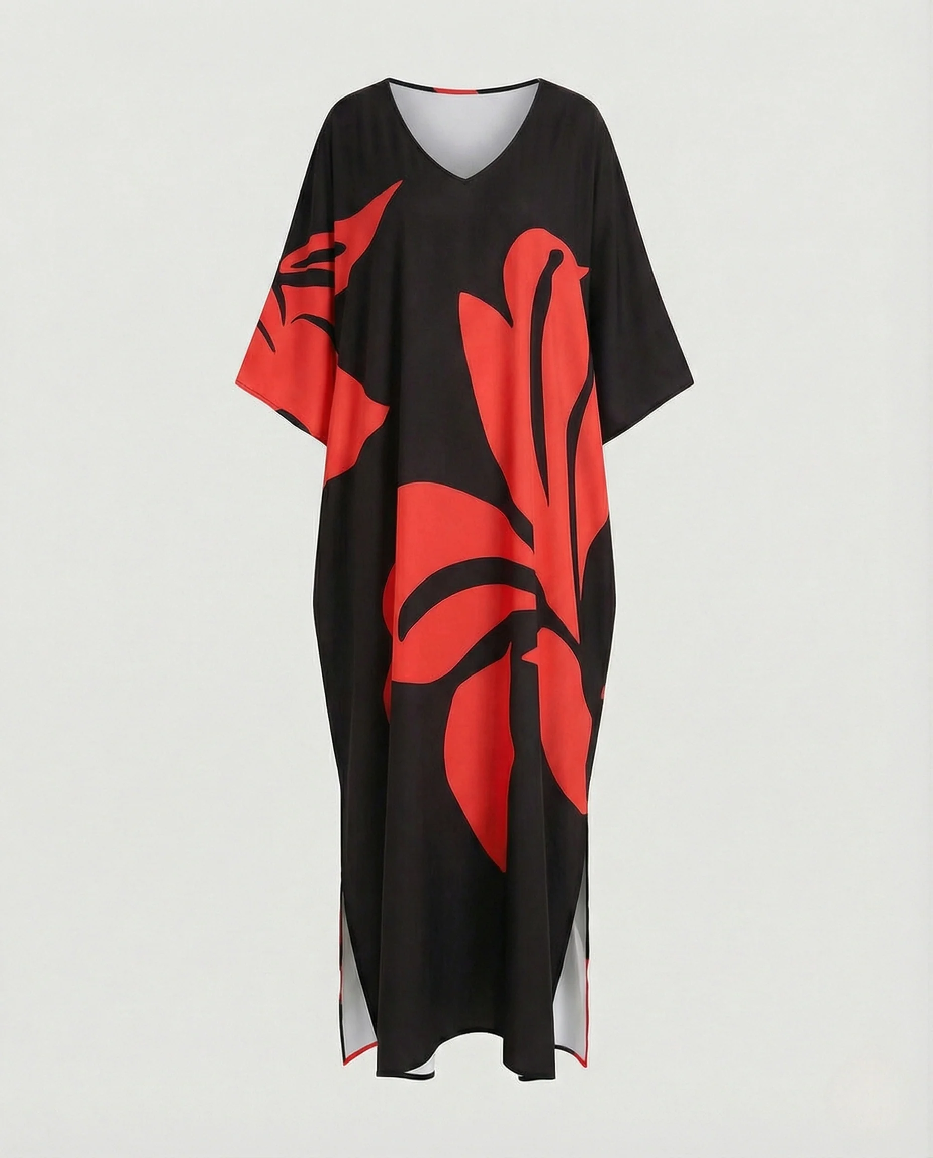 Damen Maxikleid Kaftan V-Ausschnitt - Image 6