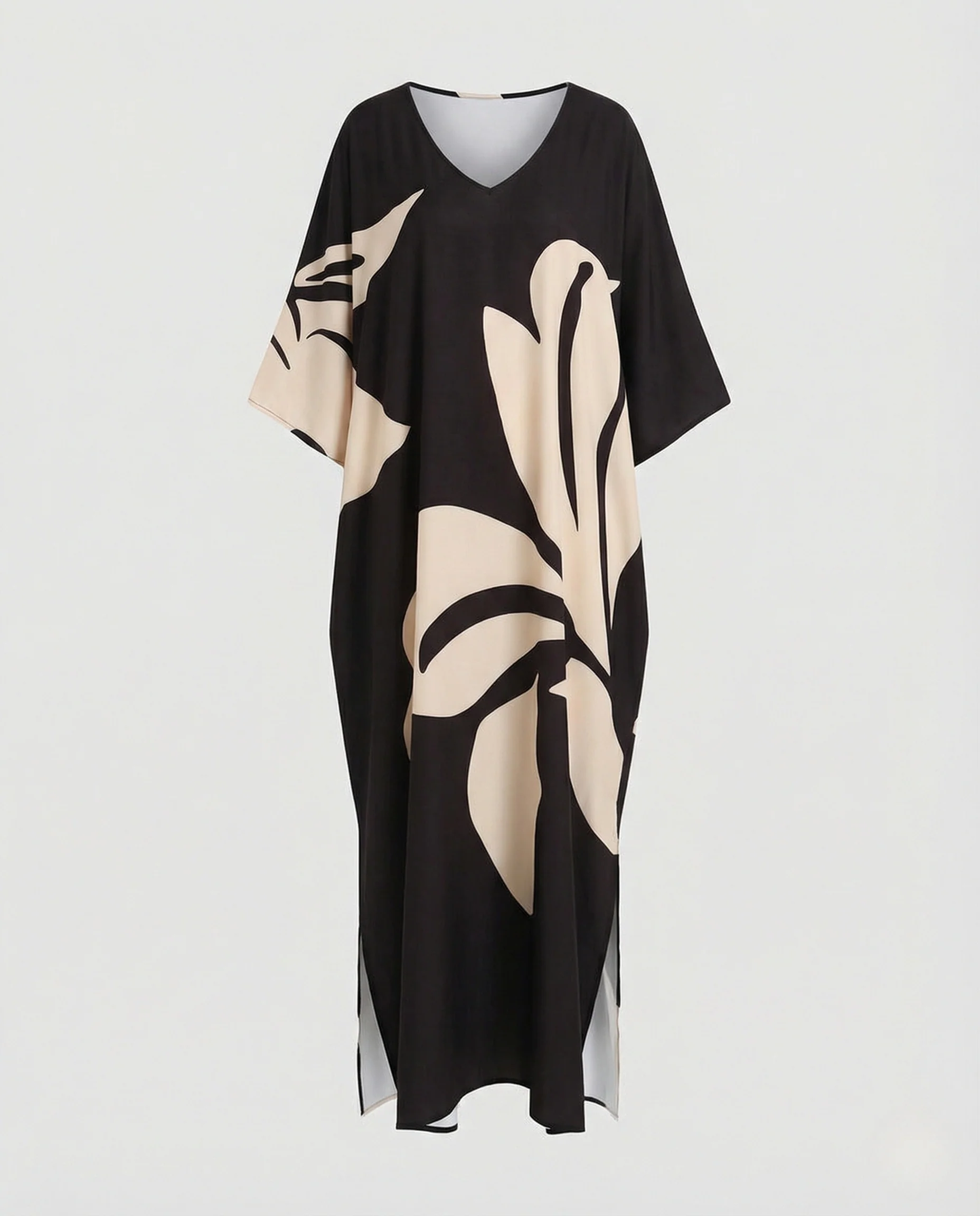 Damen Maxikleid Kaftan V-Ausschnitt - Image 7