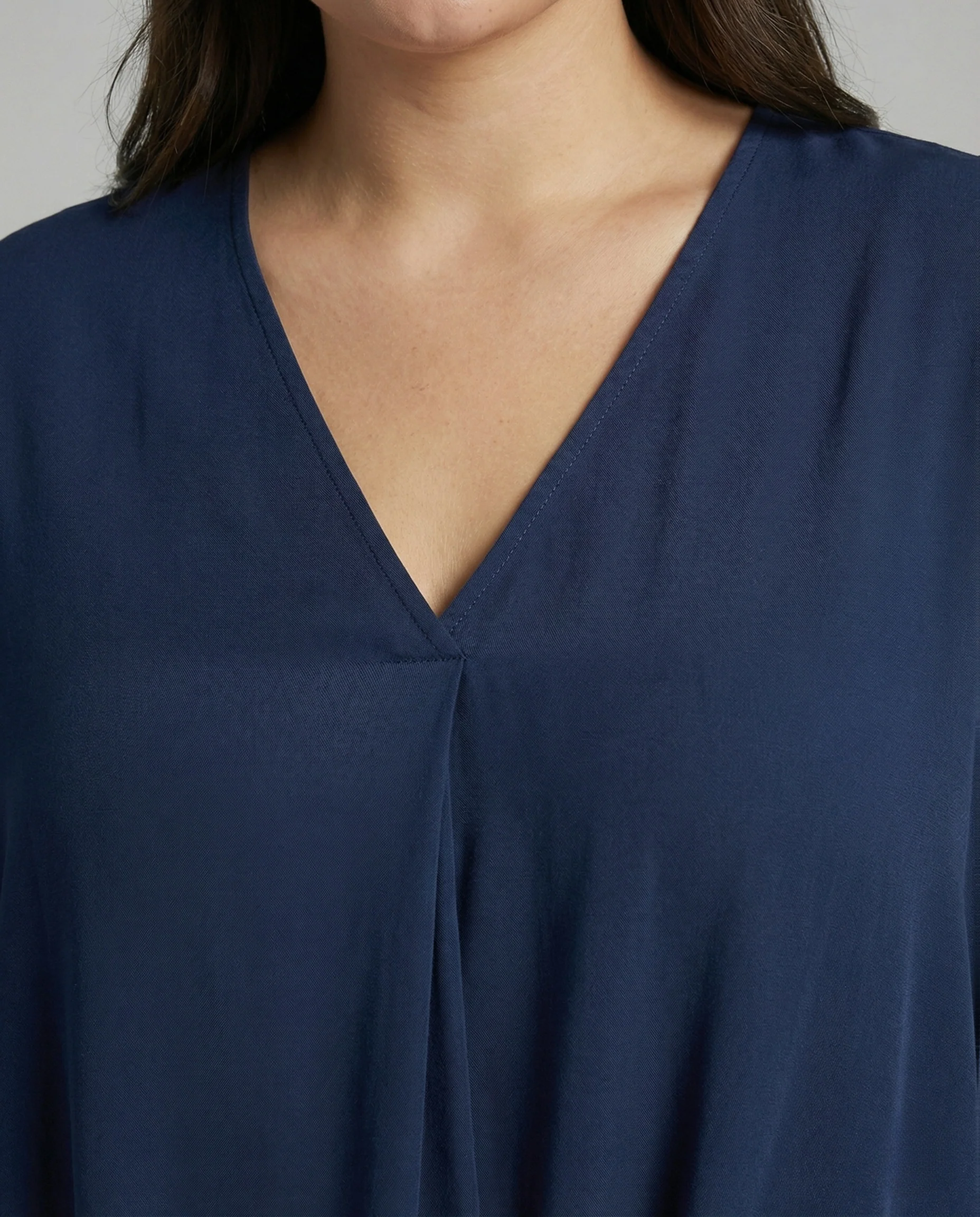 Damen V-Ausschnitt Bluse mit Bindärmeln - Image 3