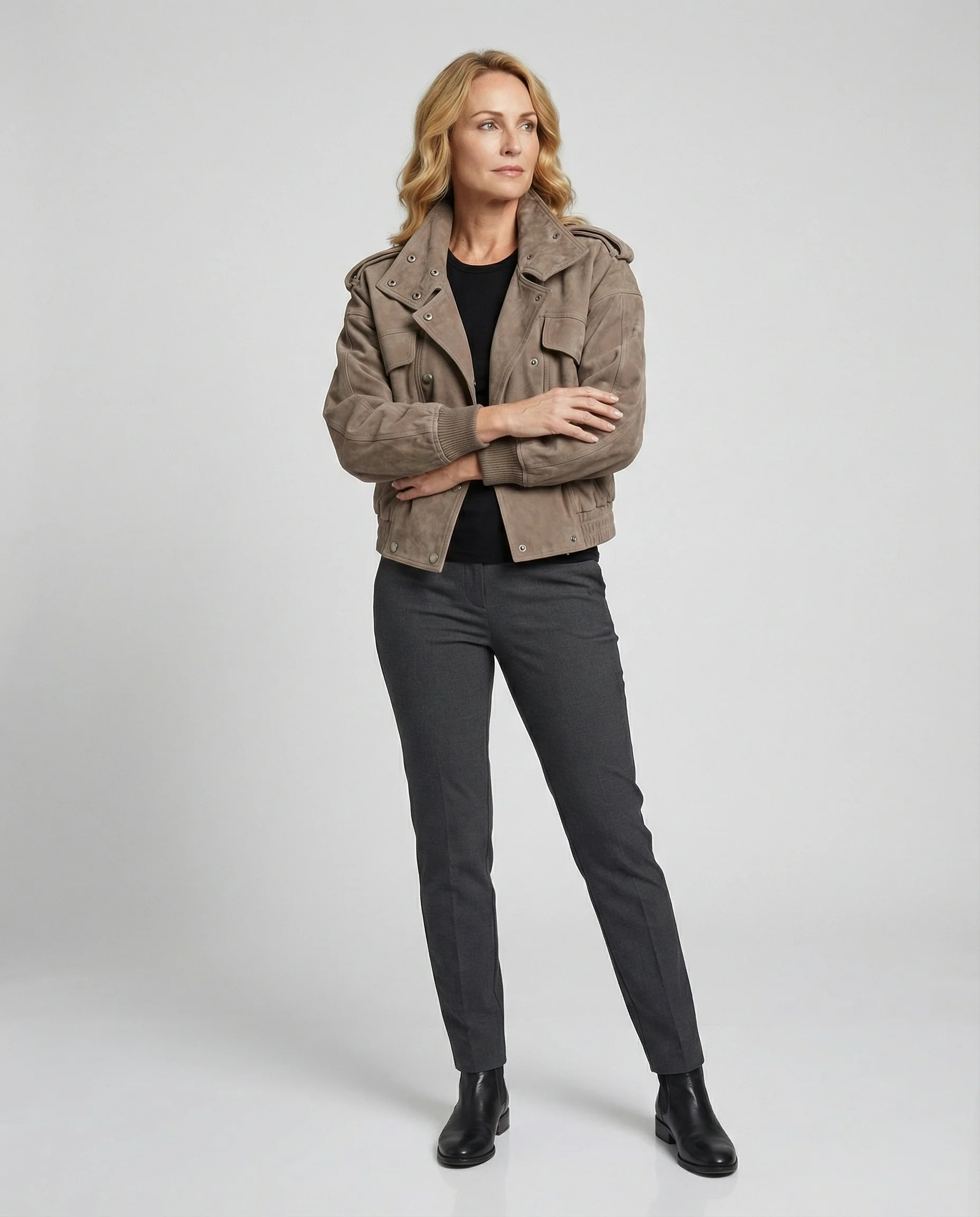 Freizeitkleidung Damen Wildleder Utilityjacke - Image 2