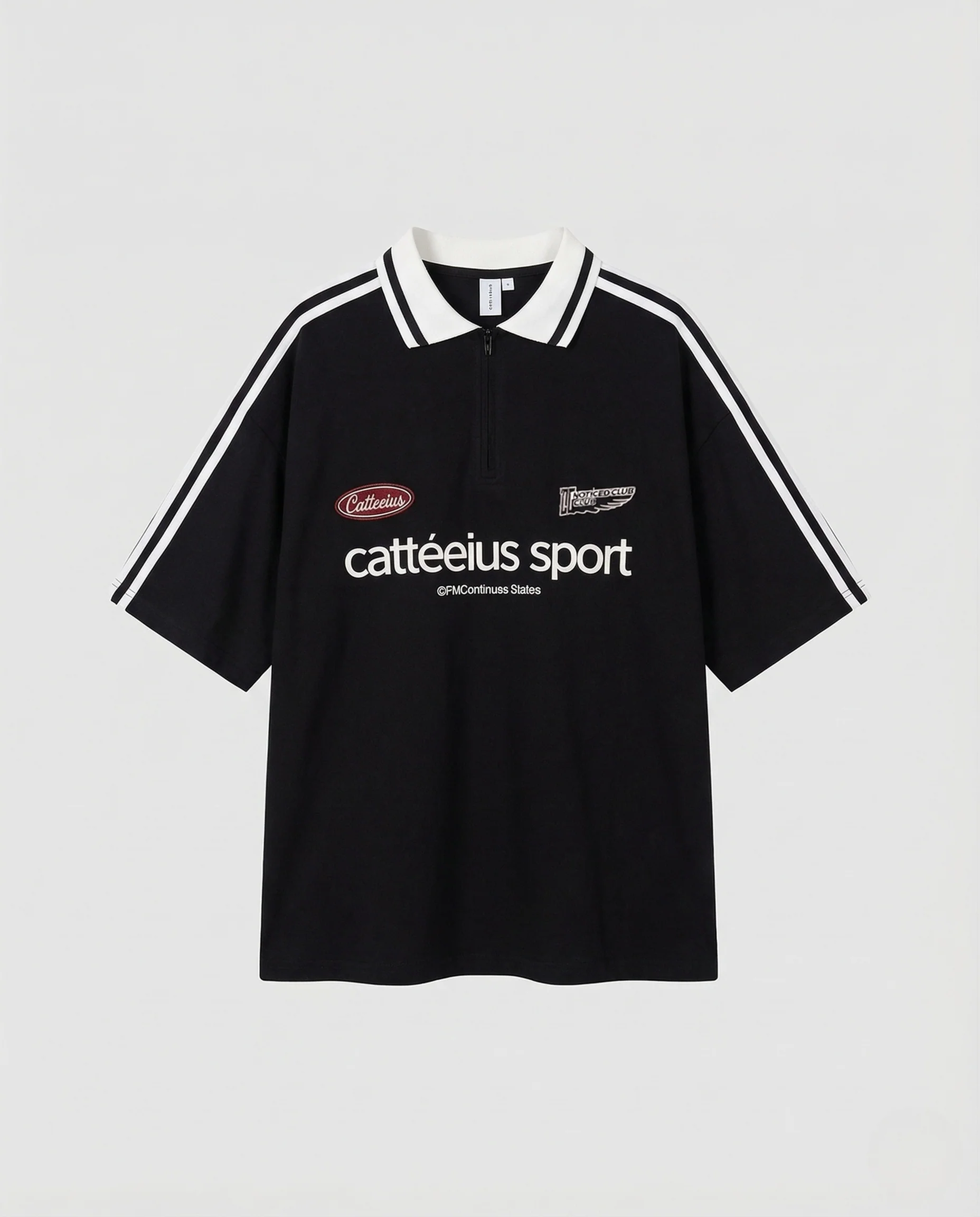 Damen Oversize Poloshirt mit Reißverschluss & Logoprint - Image 5