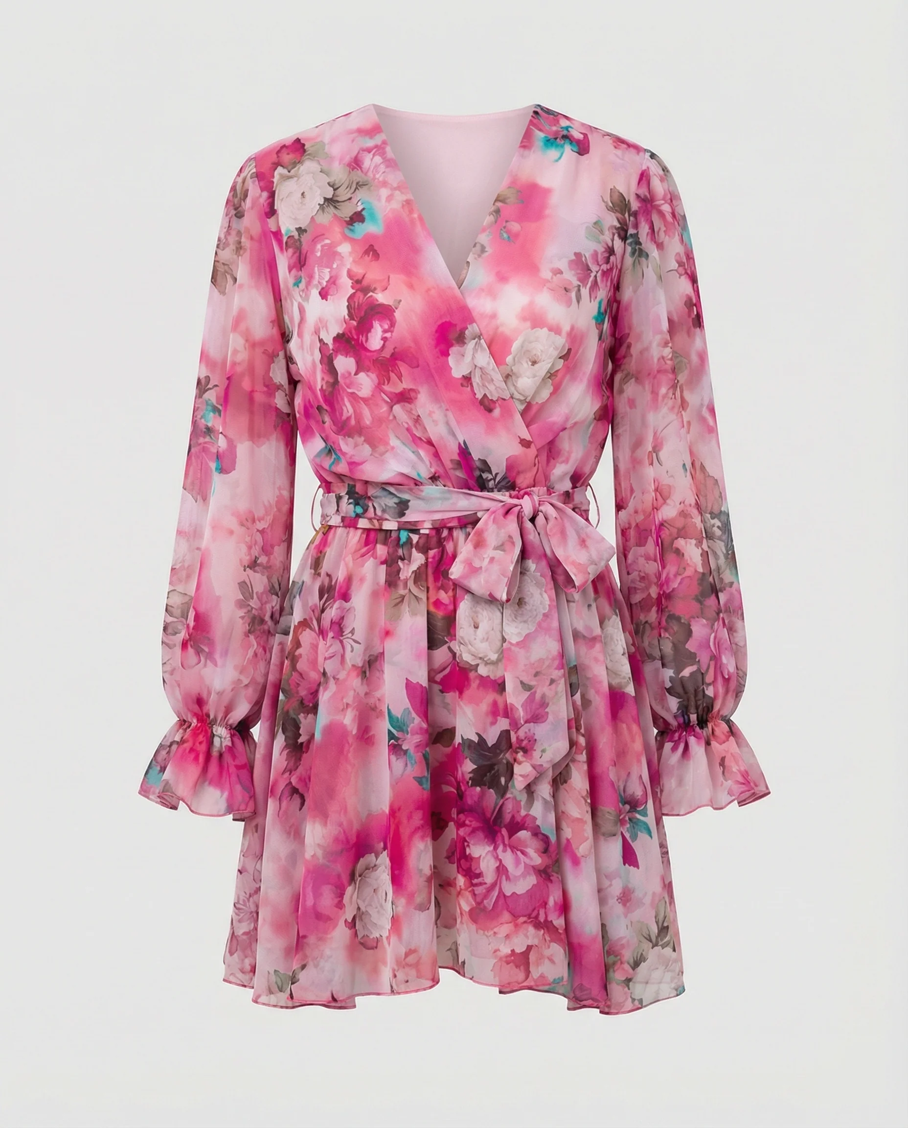 Damen Wickel Minikleid mit Tiermuster - Image 2