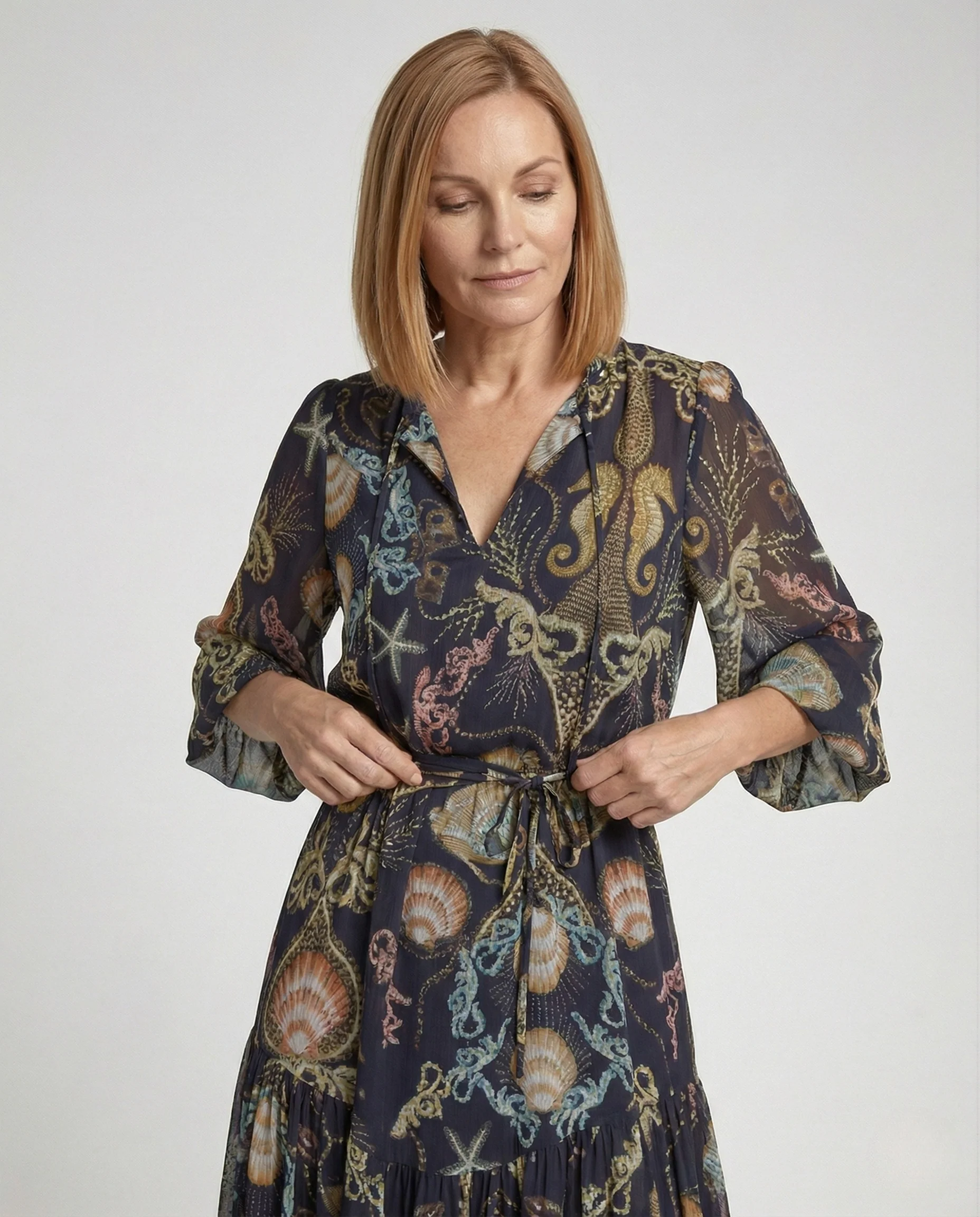 Wickelmaxikleid Damen Mit Bindegürtel - Image 2