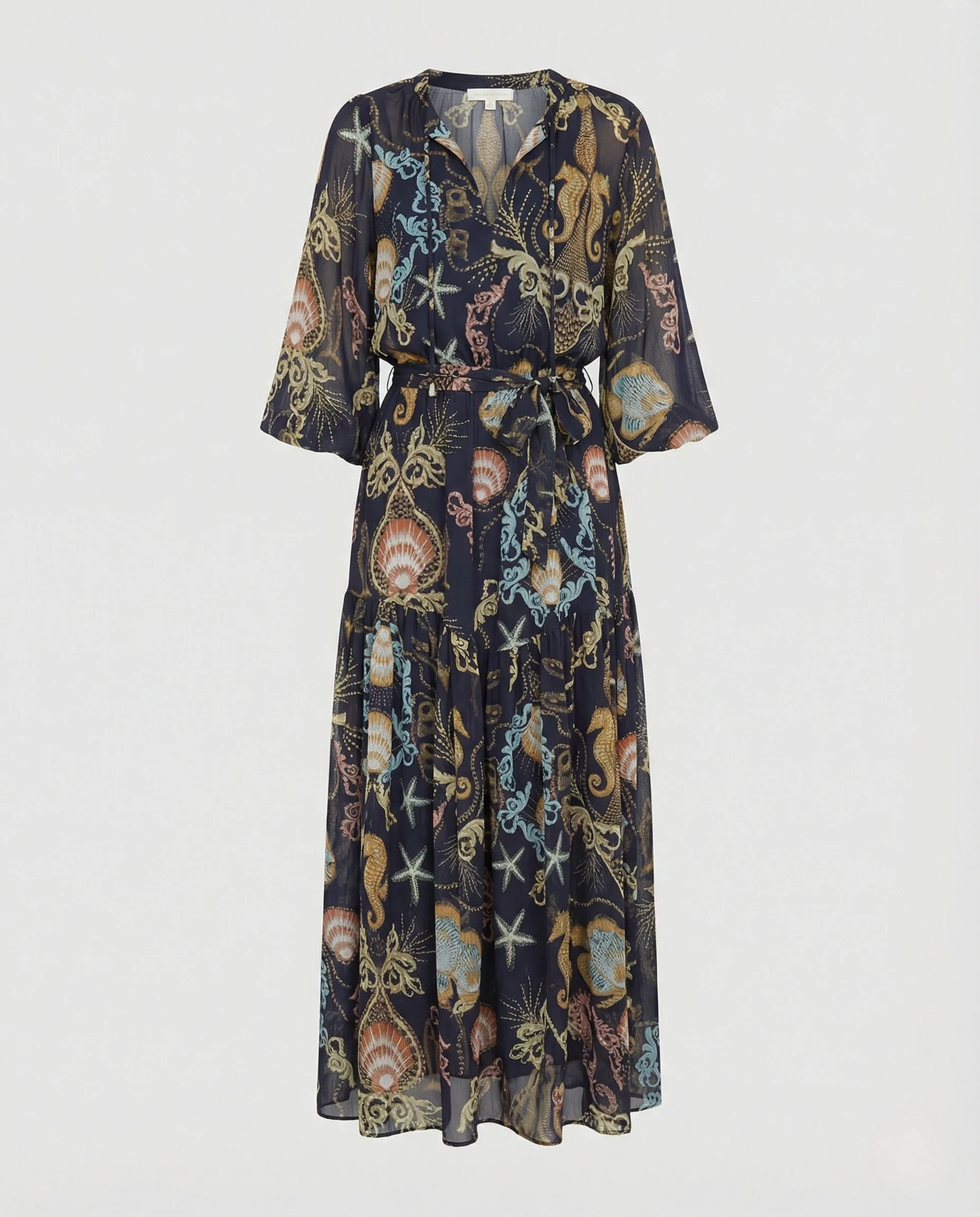 Wickelmaxikleid Damen Mit Bindegürtel - Image 5