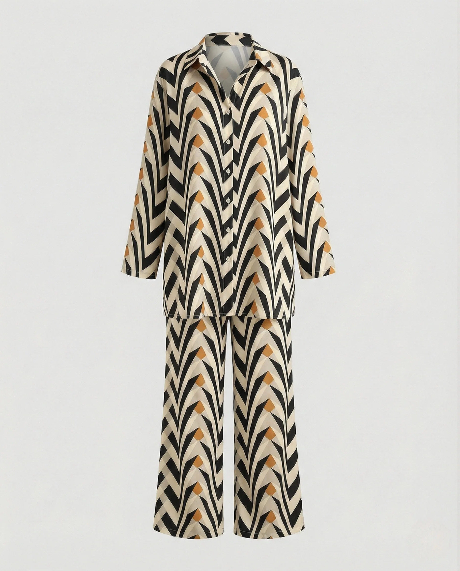 Zweiteiler Damen Zebra Print Palazzo - Image 5