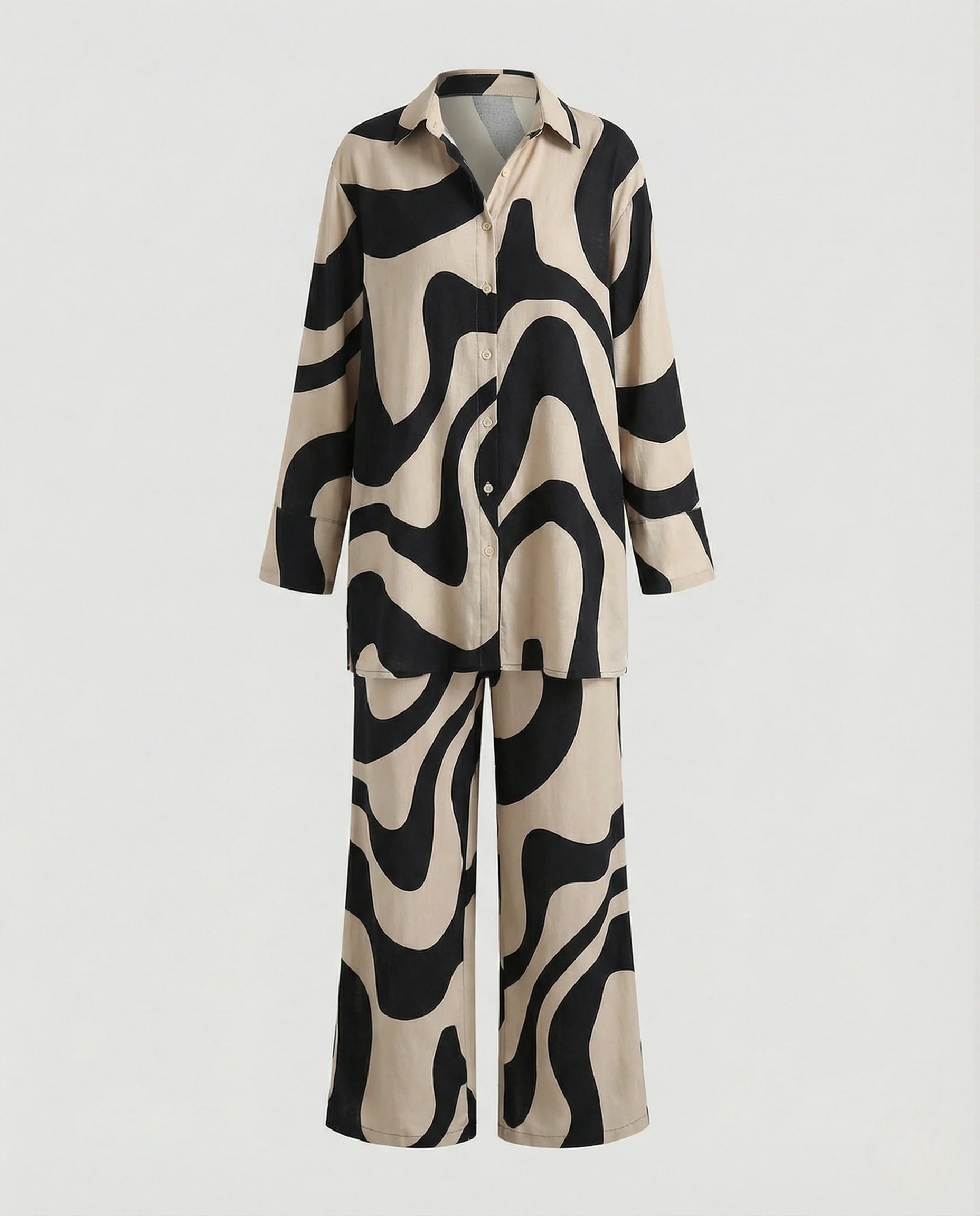 Zweiteiler Damen Zebra Print Palazzo - Image 7