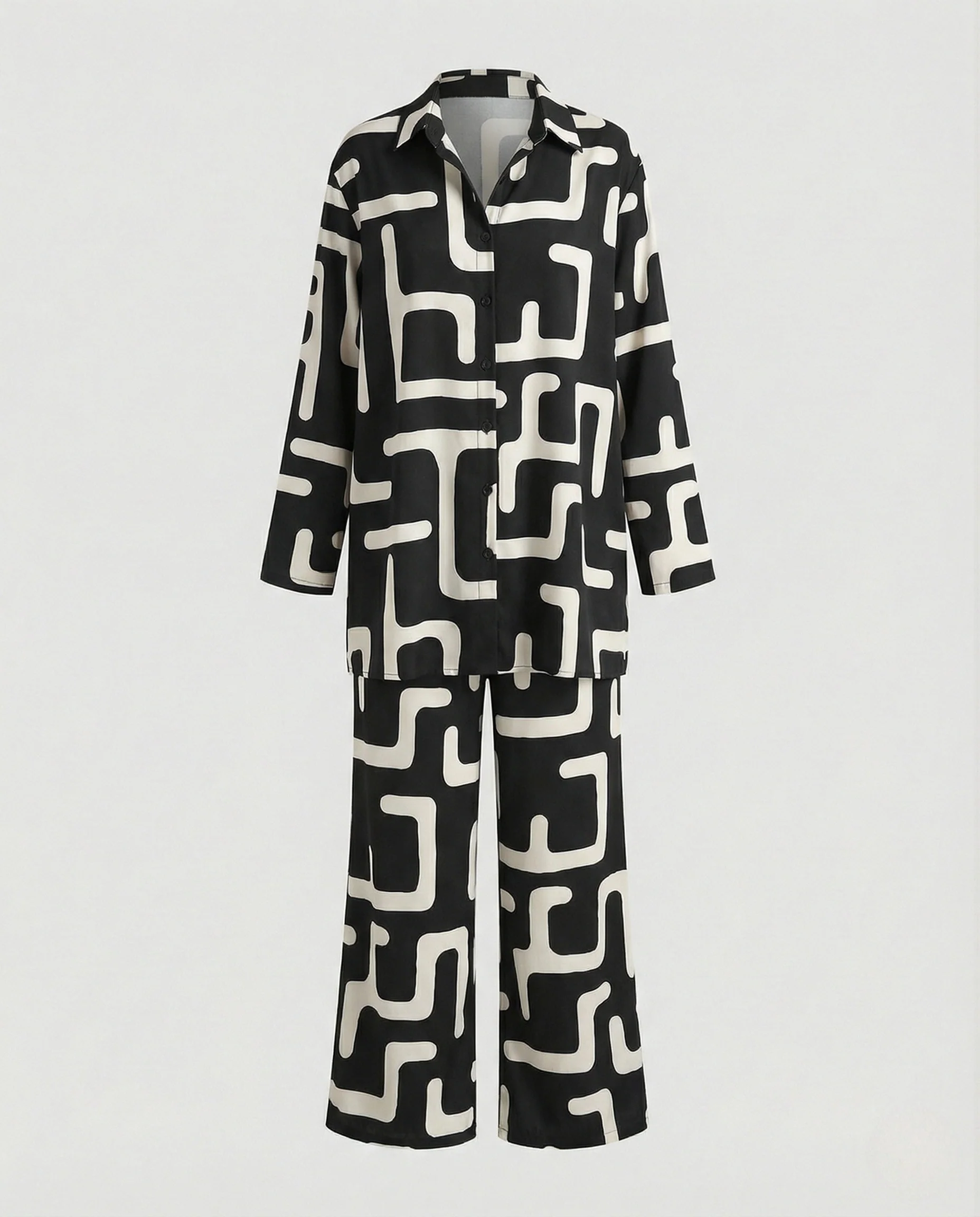 Zweiteiler Damen Zebra Print Palazzo - Image 8