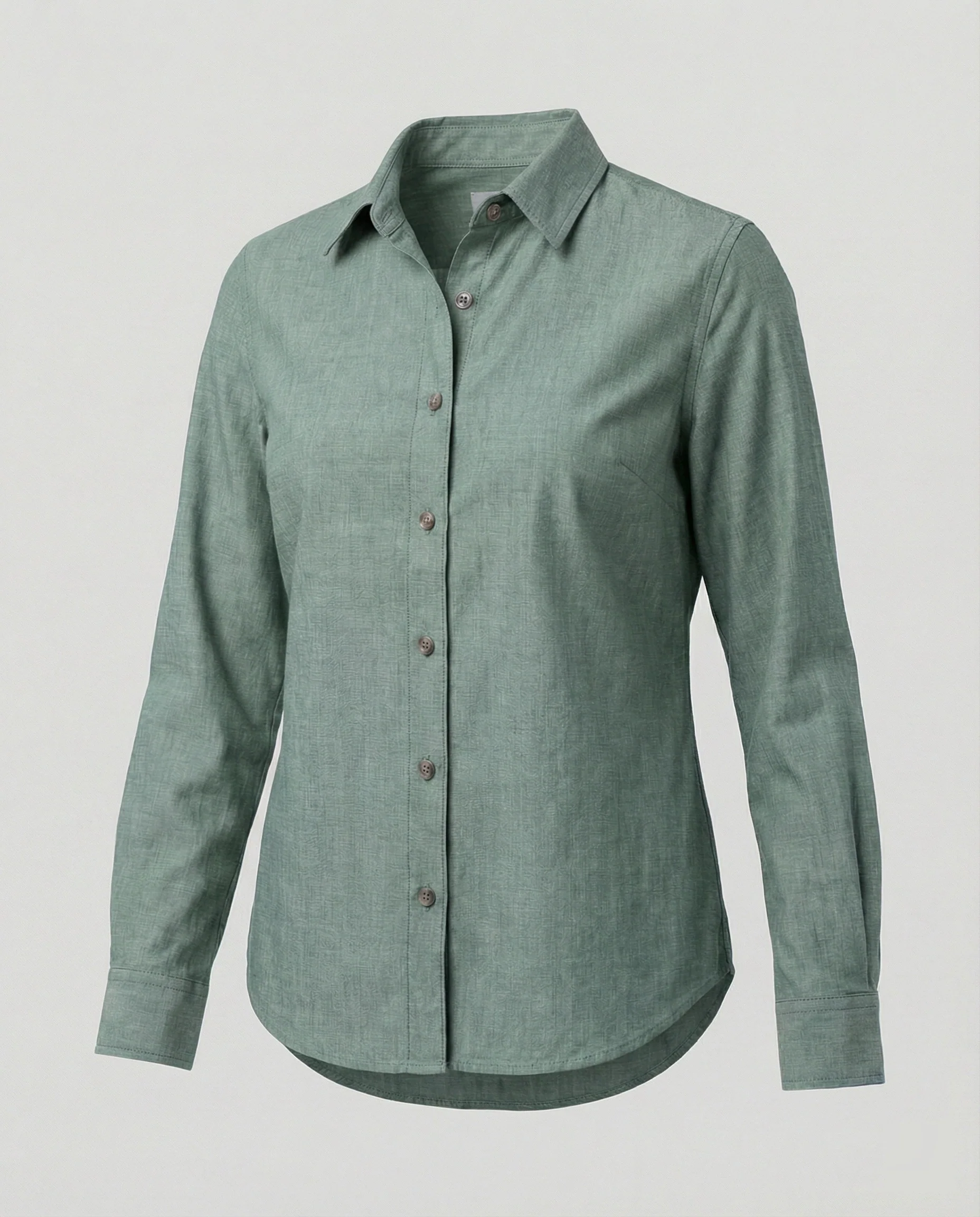 Zweifarbige Hemdbluse Jeansoptik Damen - Image 11